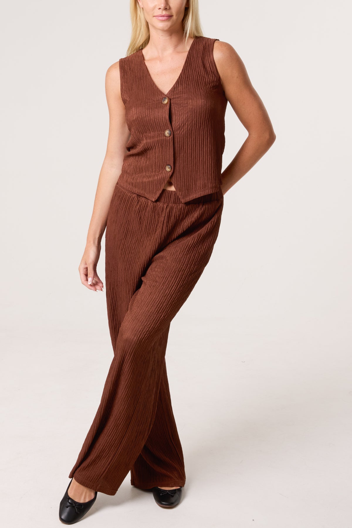 Textured Waistcoat & Trouser Set