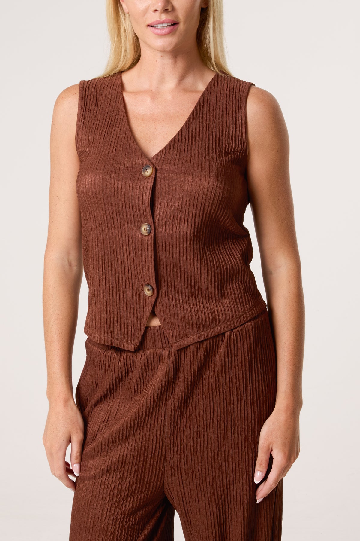 Textured Waistcoat & Trouser Set