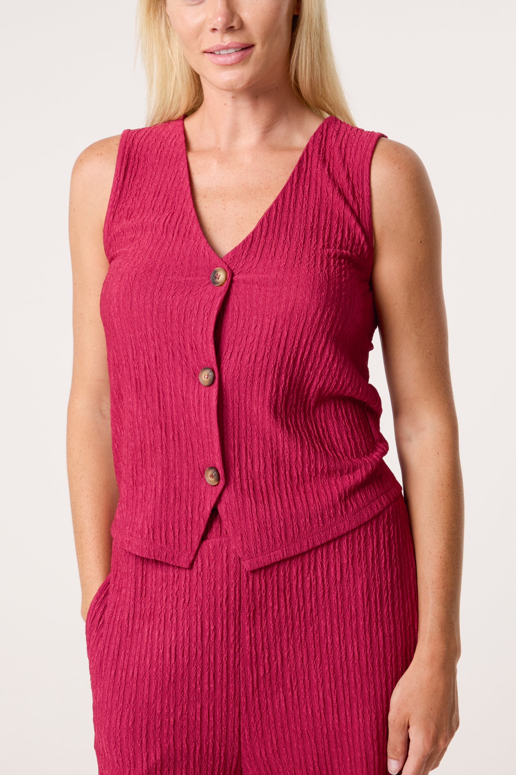 Textured Waistcoat & Trouser Set