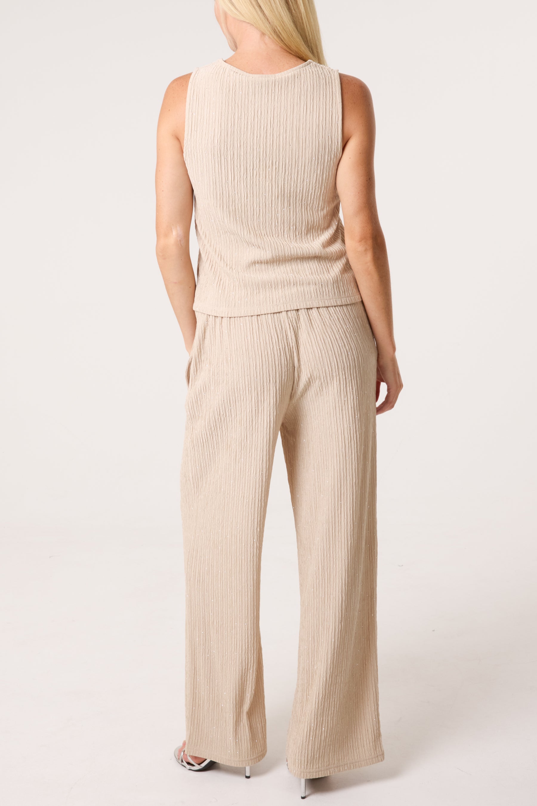 Rhinestone Textured Waistcoat & Trouser Set