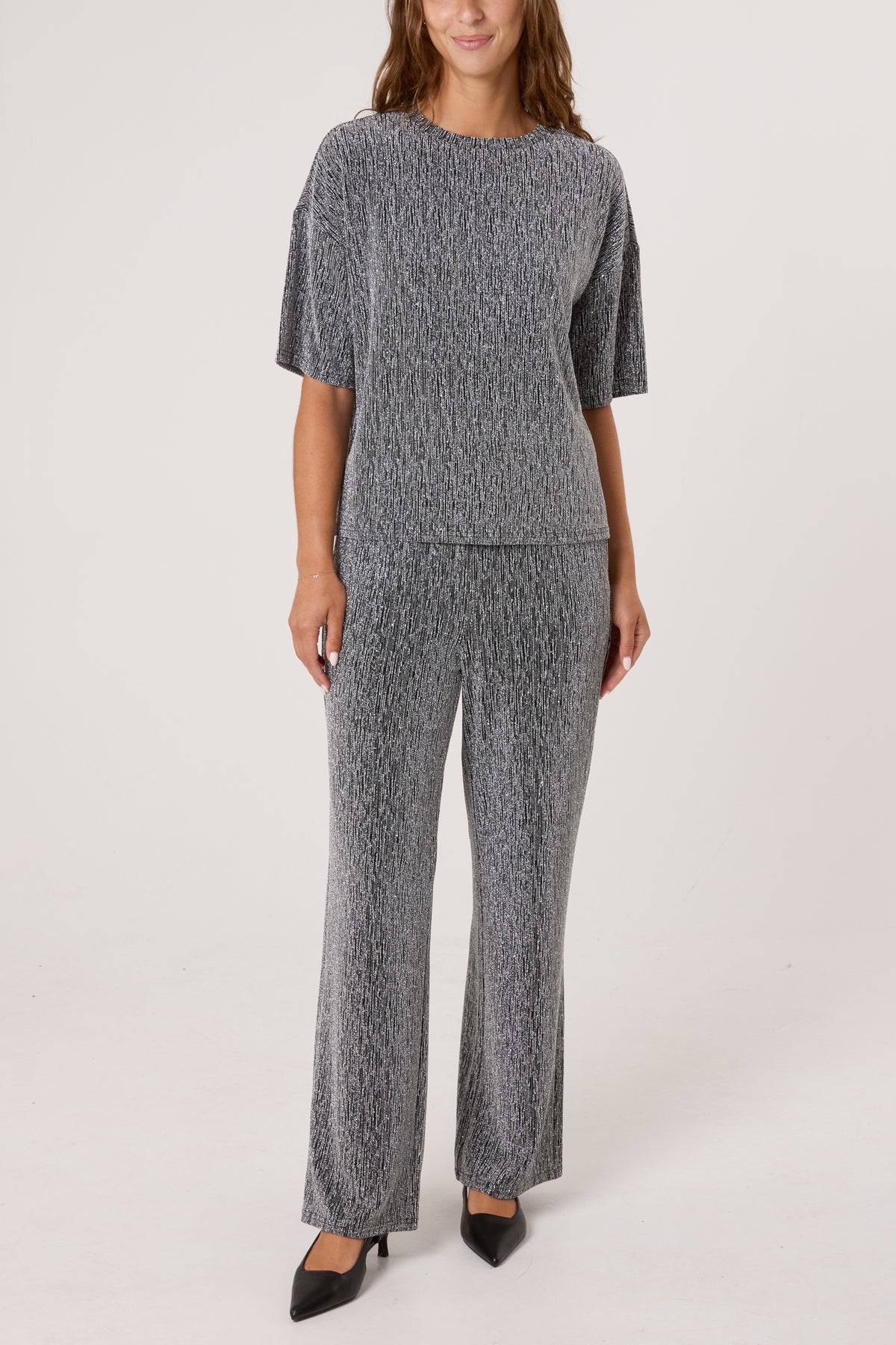 Rhinestone Sparkle T-Shirt & Trouser Set