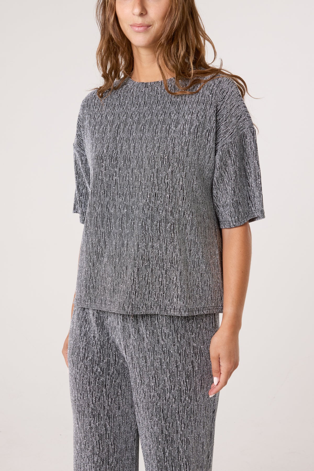 Rhinestone Sparkle T-Shirt & Trouser Set