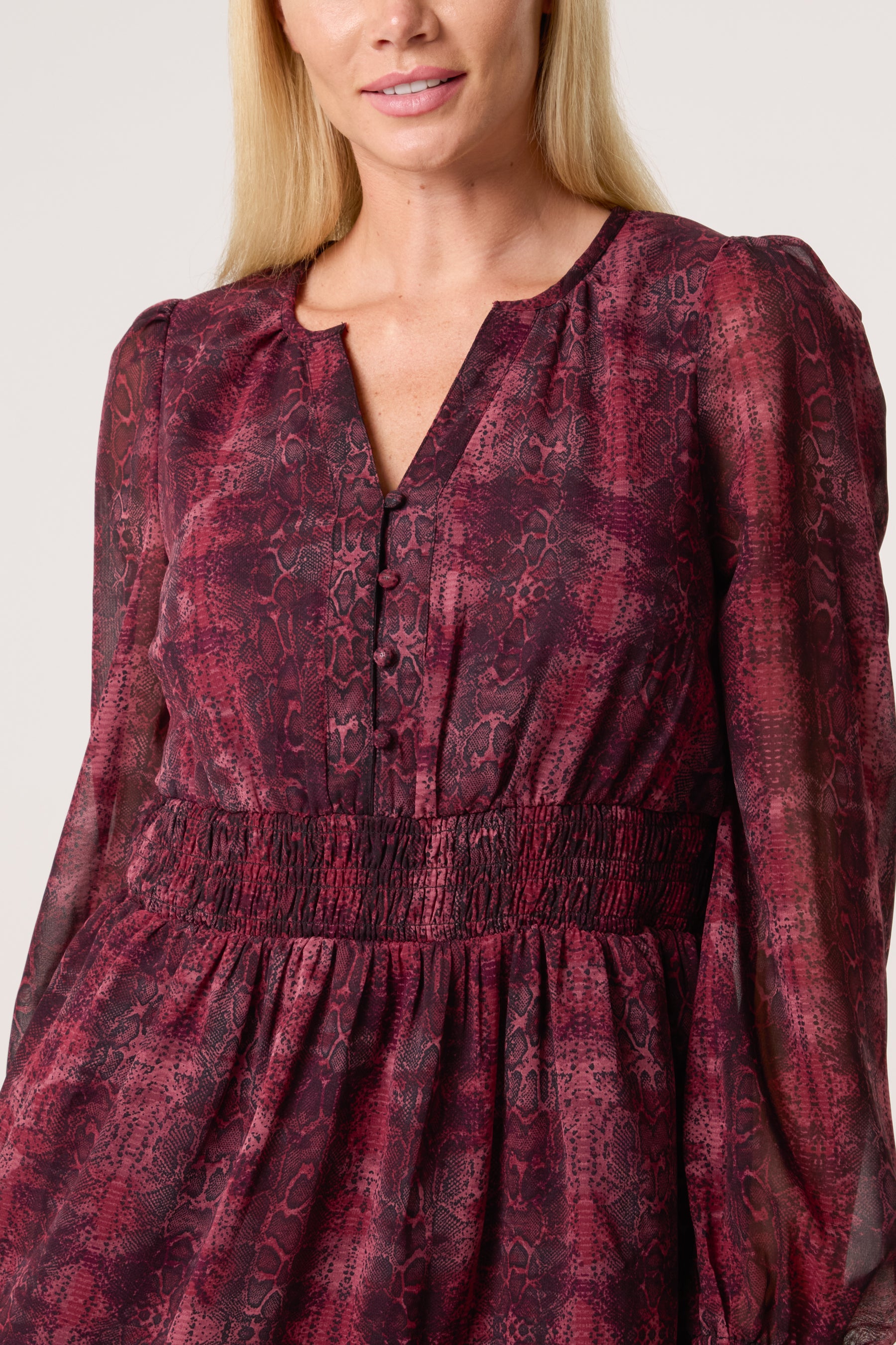 Snake Print Elasticated Waist Dress