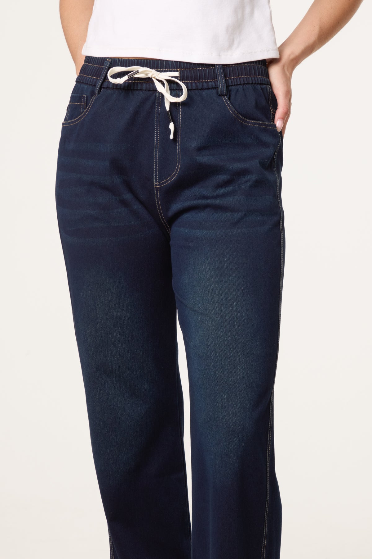 Elastic Waist Jeans - Size M