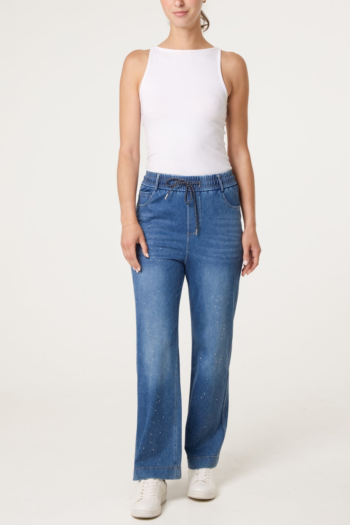 Glitter Splash Effect Jeans