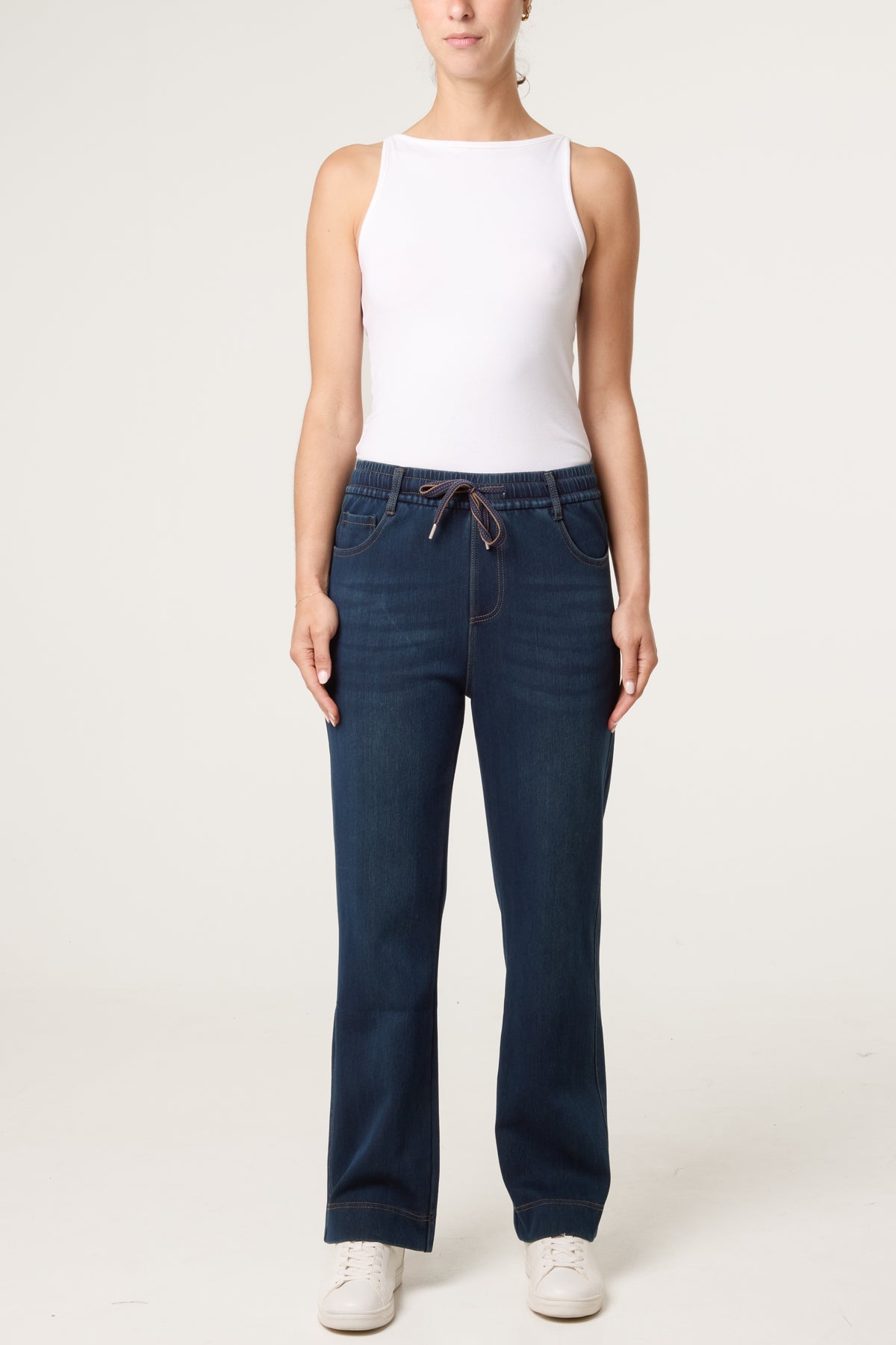 Drawstring Elasticated Waist Jeans