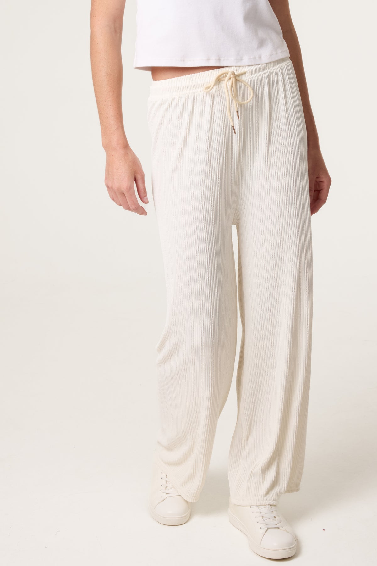 Ribbed Wide Leg Trousers