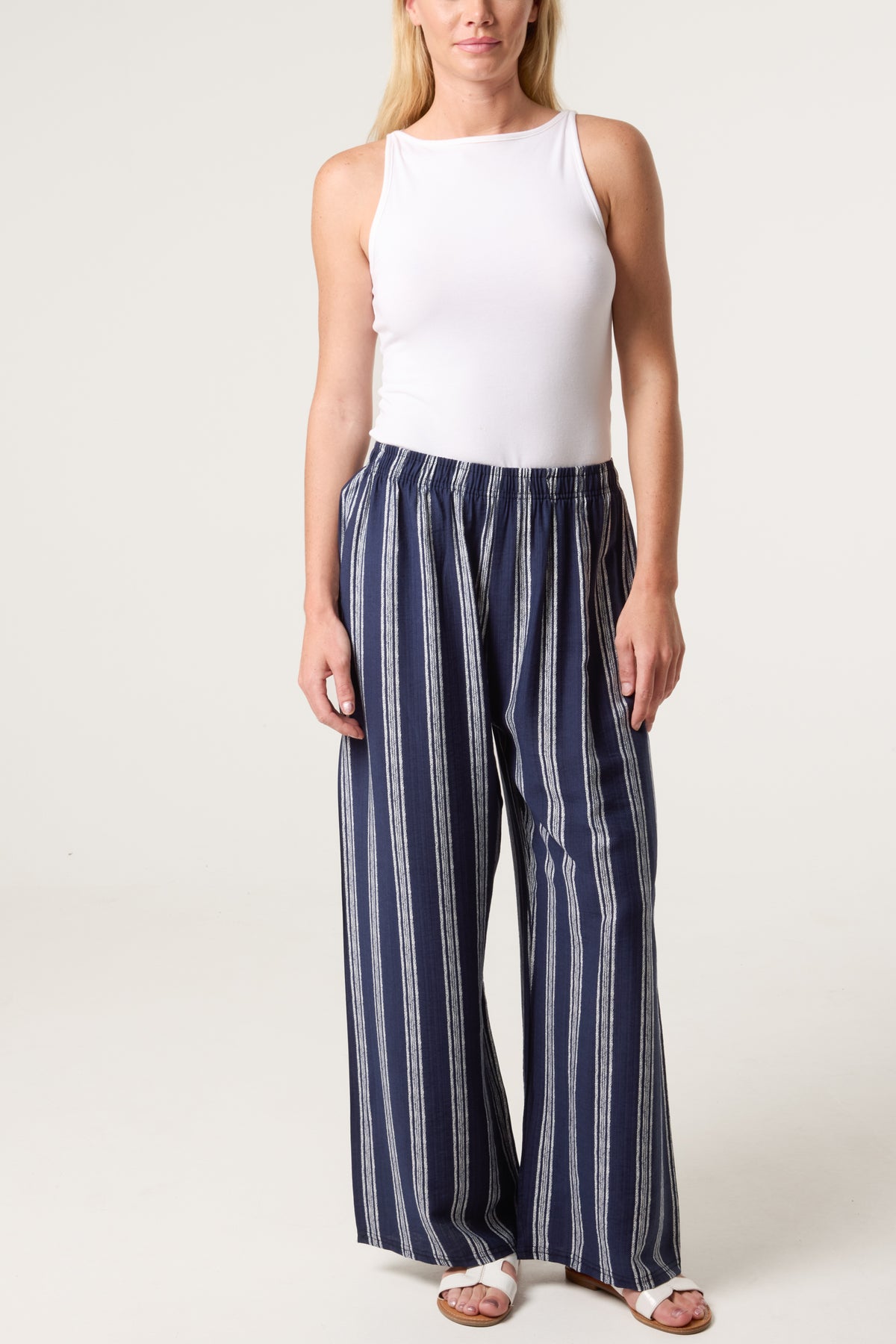 Striped Wide Leg Trouser