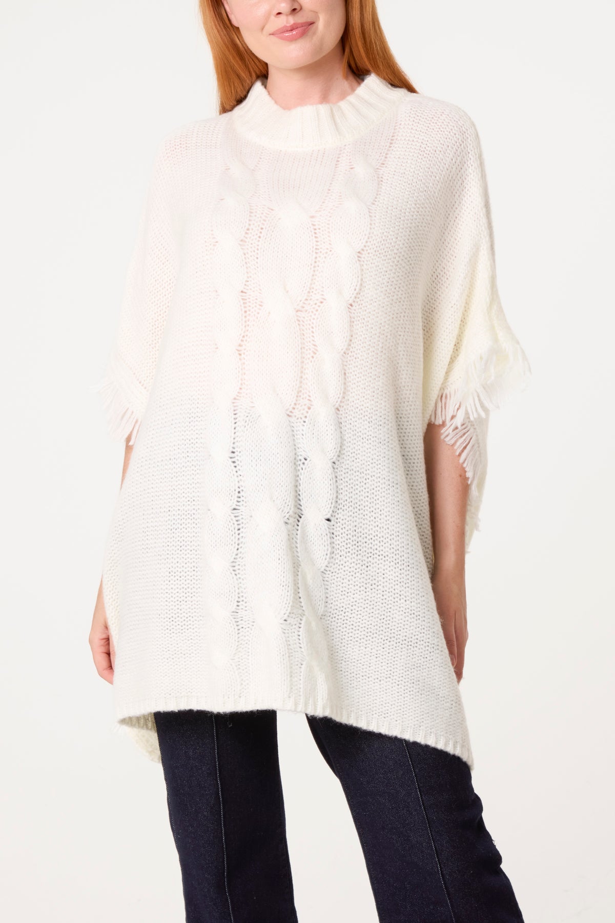 Oversized Knit Fringe Jumper