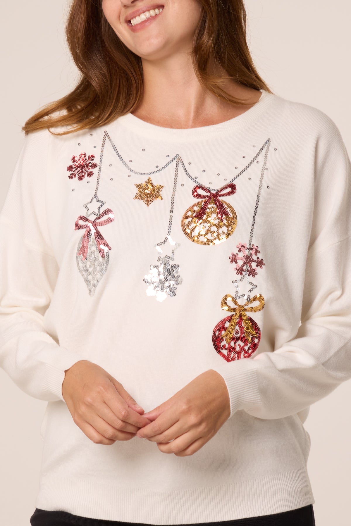 Jingle Bell Bauble Sequin Detail Jumper