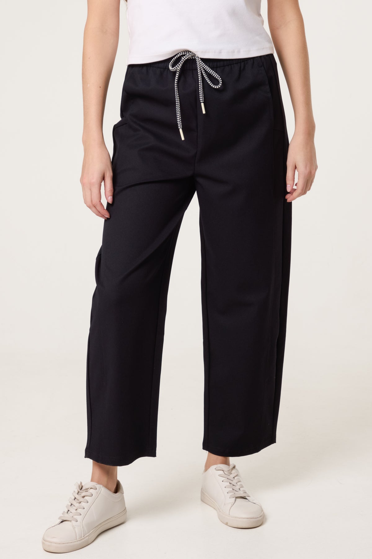 Elastic Waist Drawstring Trousers
