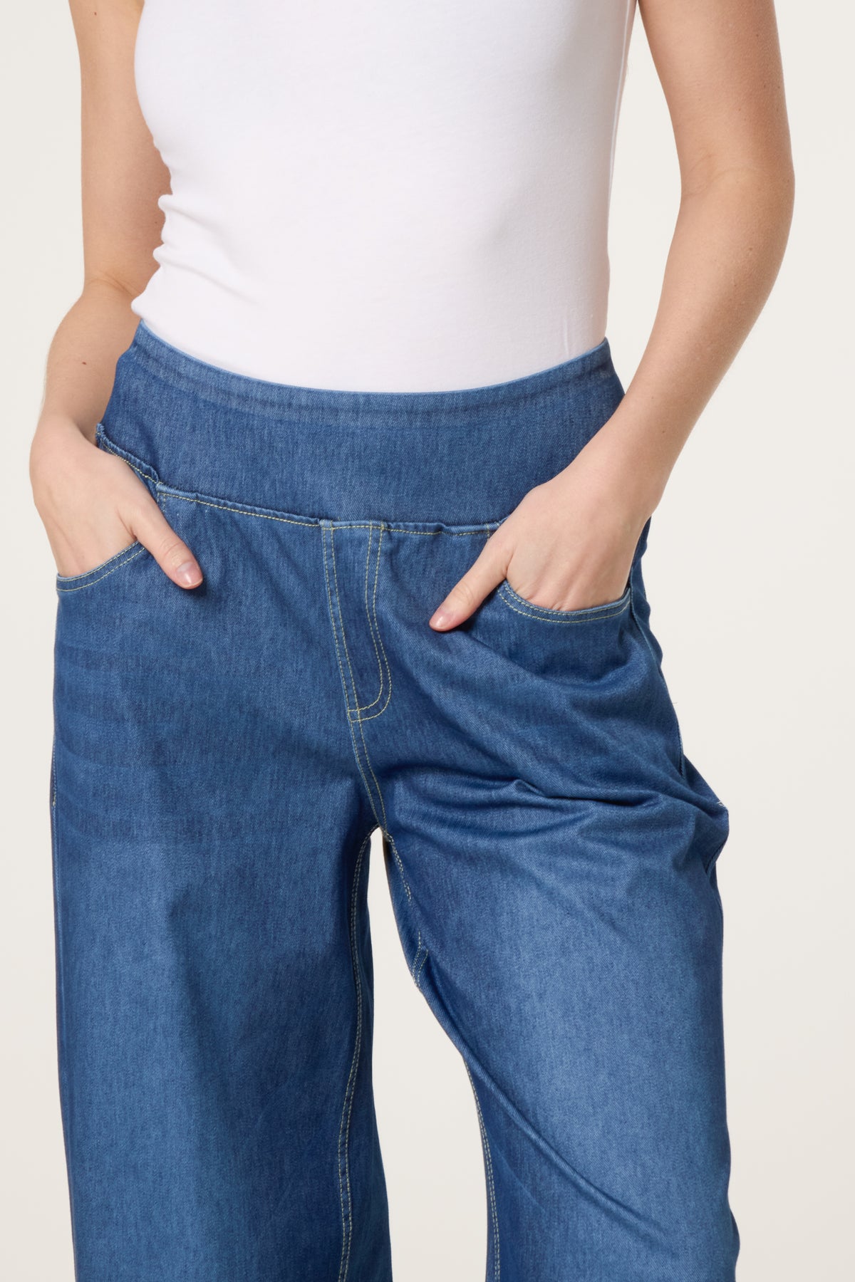 Wide Waistband & Wide Leg Jeans