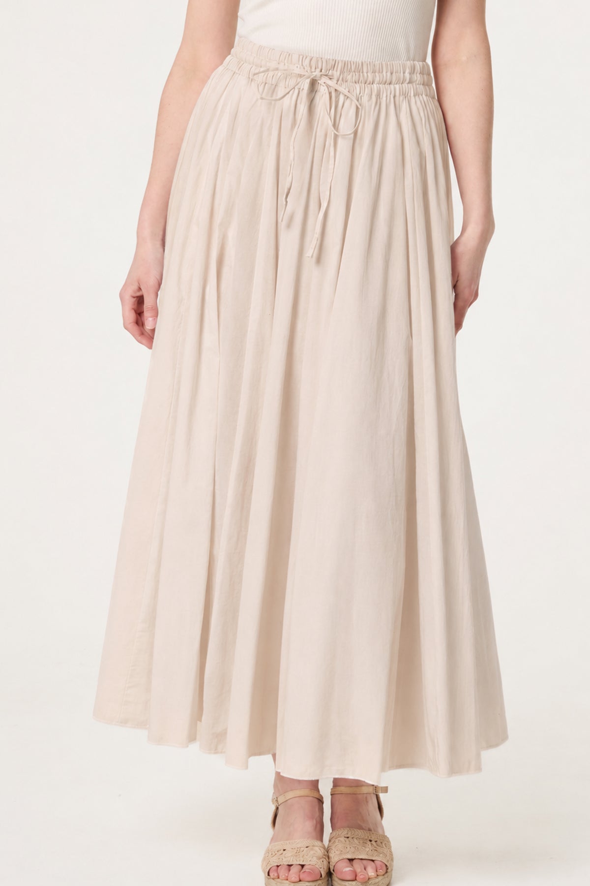 Gathered Panel Maxi Skirt