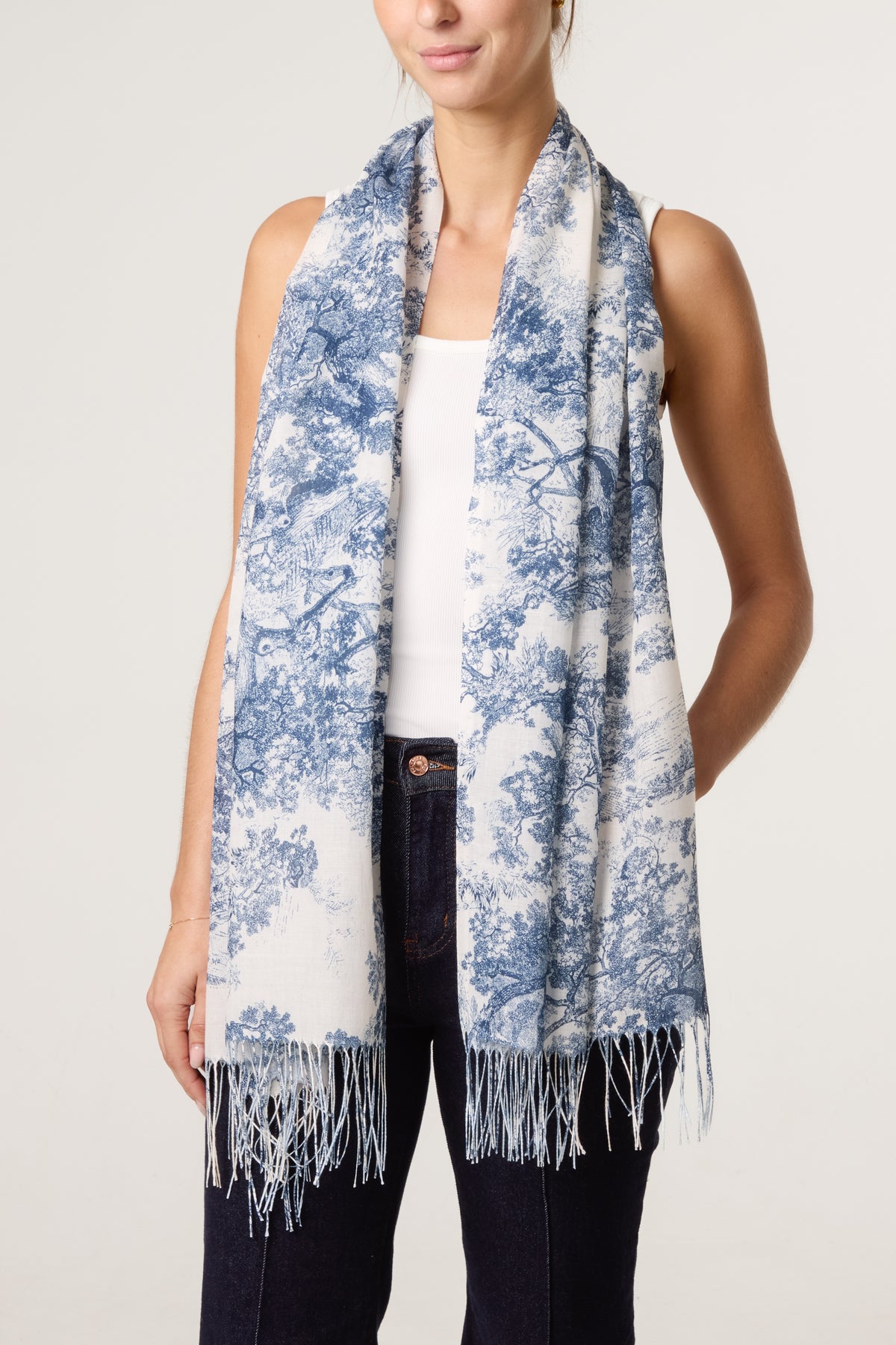 Forest Toile De Jouy Scarf