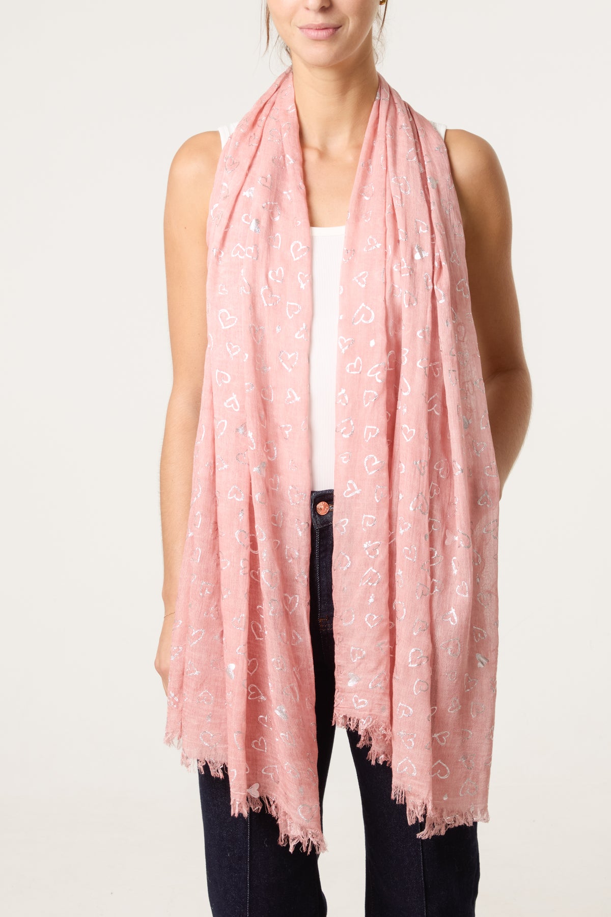 Doodle Heart Pattern Scarf