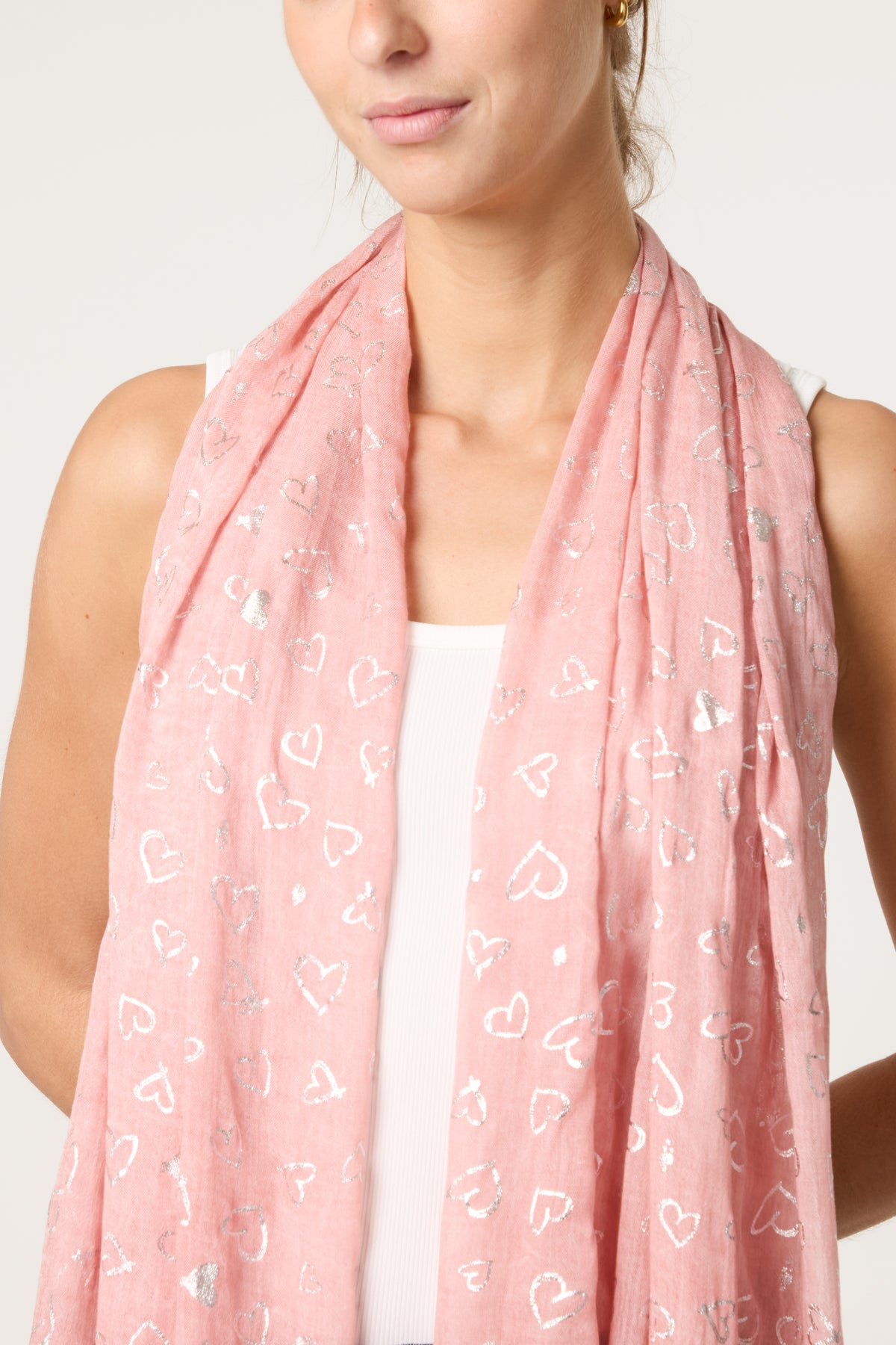 Doodle Heart Pattern Scarf