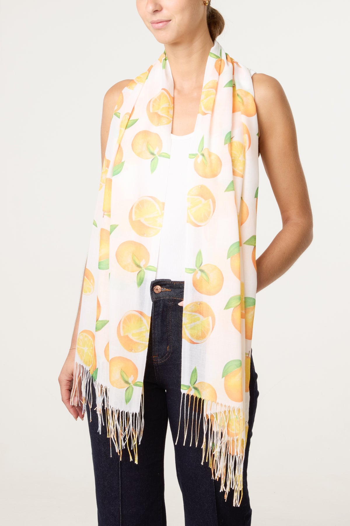 Orange Print Scarf
