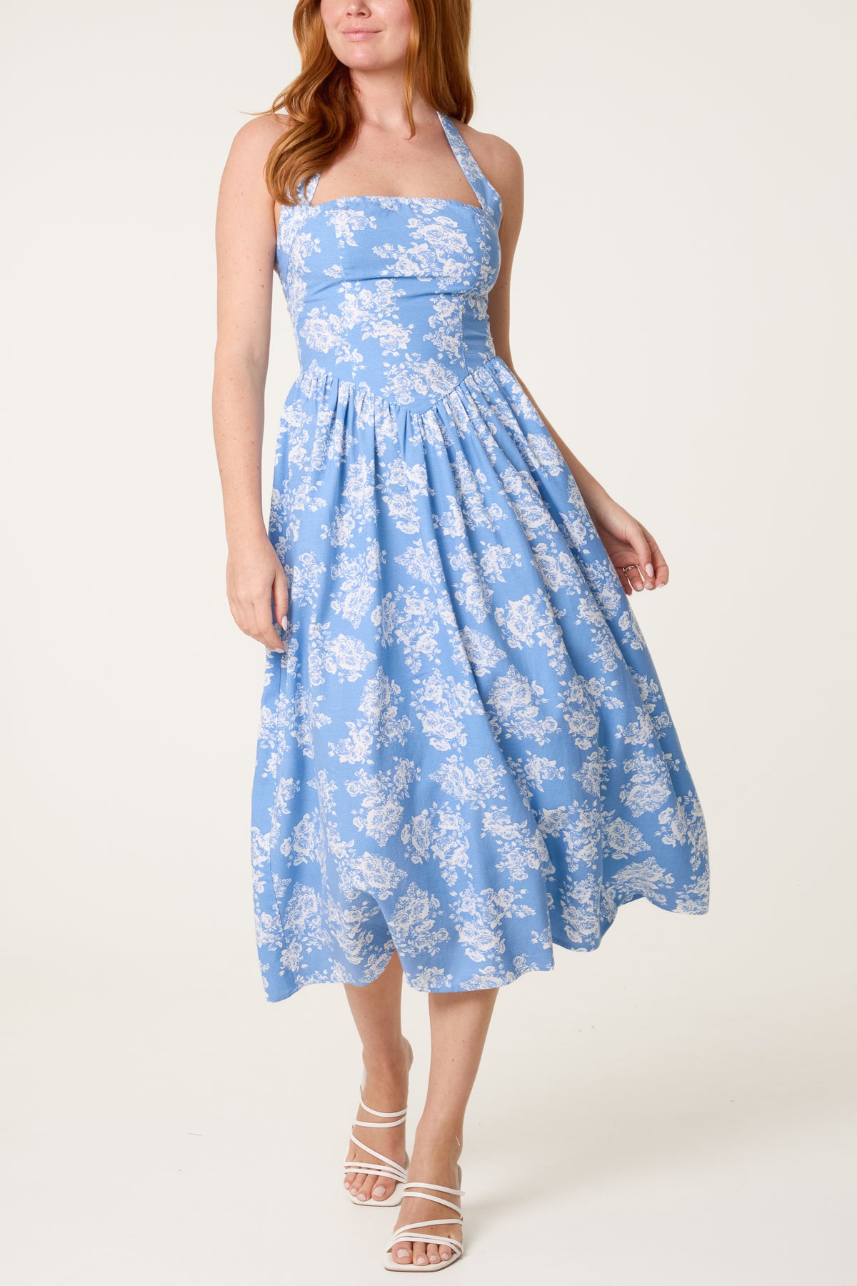 Floral Halterneck Midi Dress
