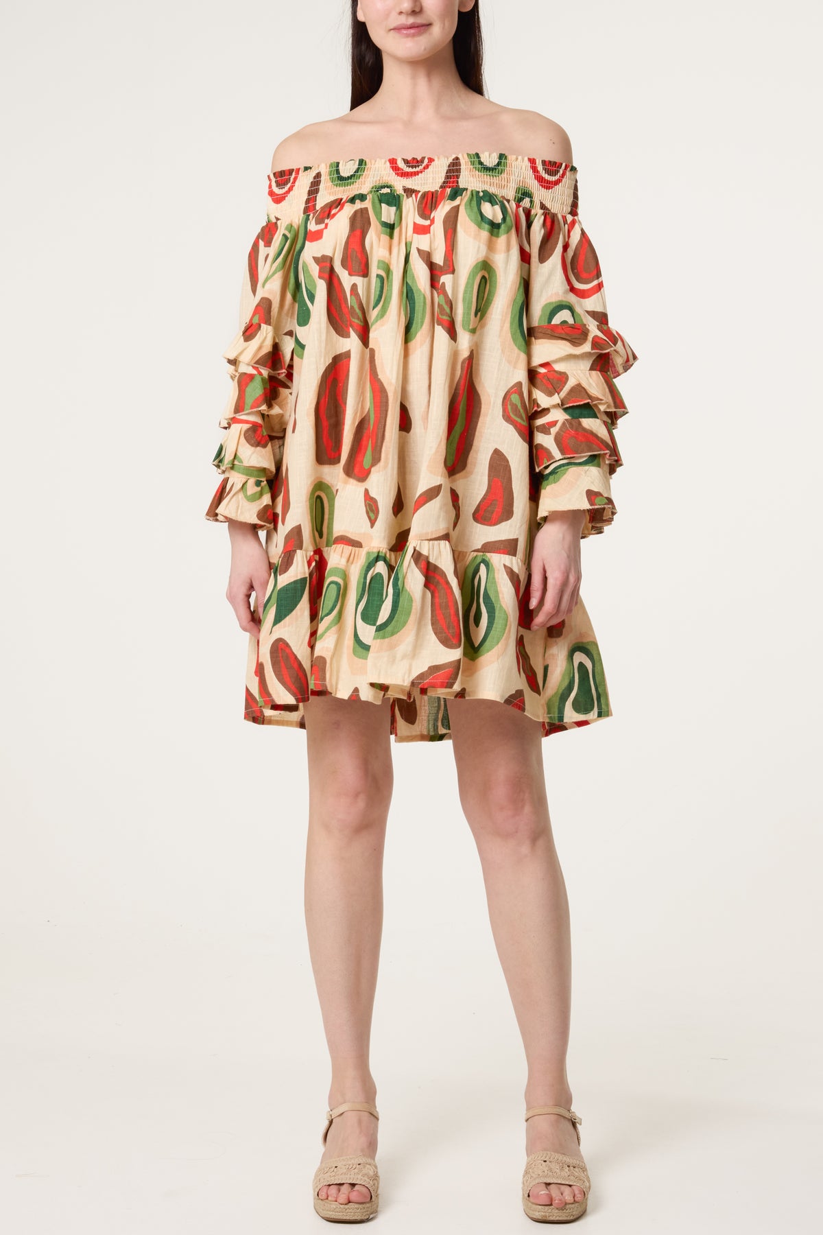Statement Sleeve Bardot Dress