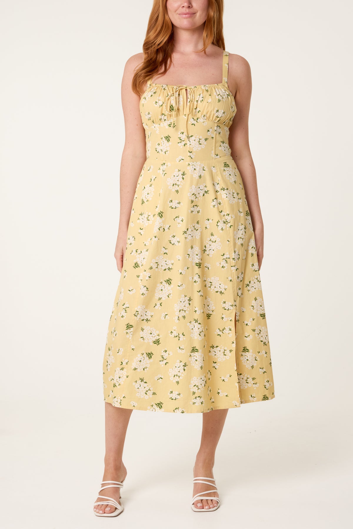 Milkmaid Side Split Dainty Floral Dress