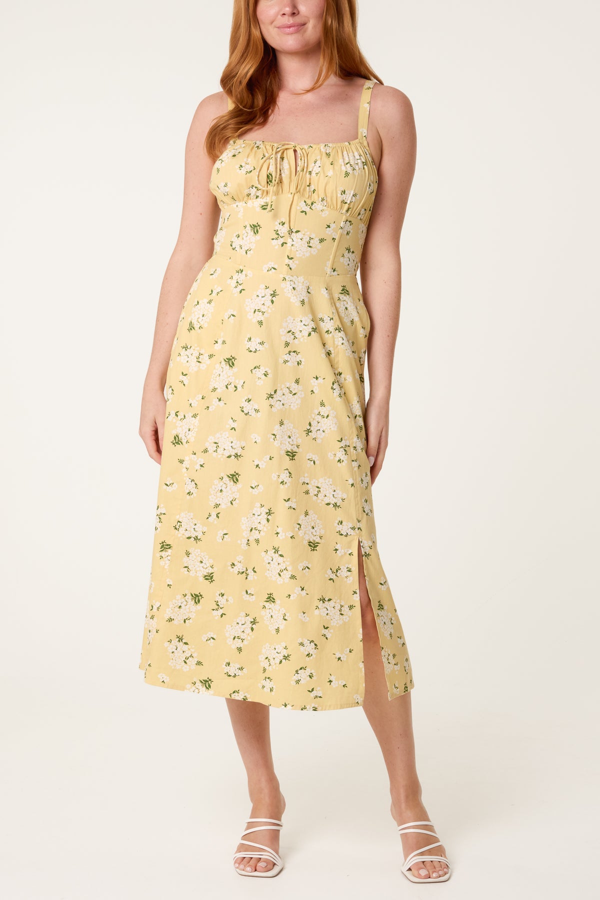 Milkmaid Side Split Dainty Floral Dress