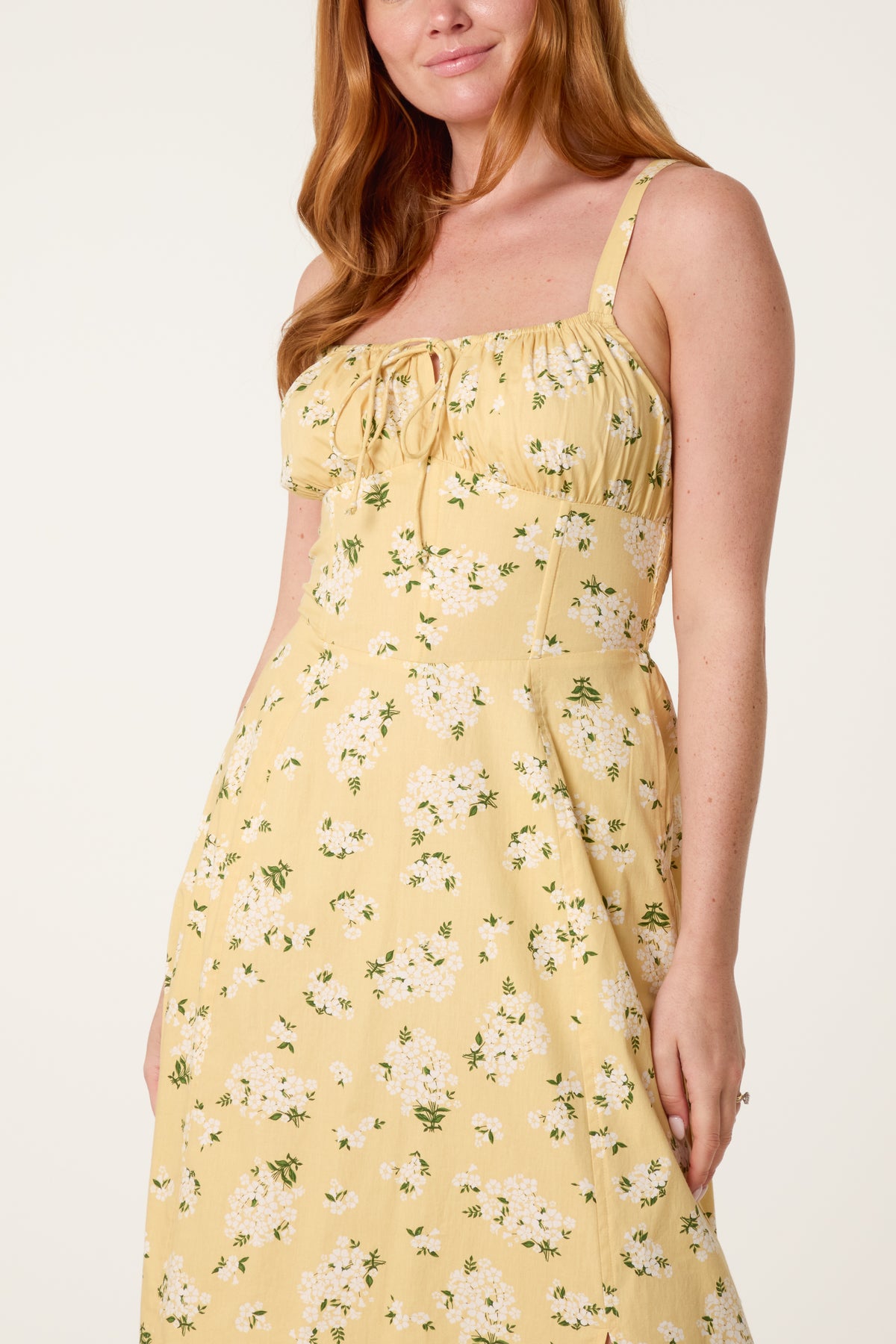 Milkmaid Side Split Dainty Floral Dress