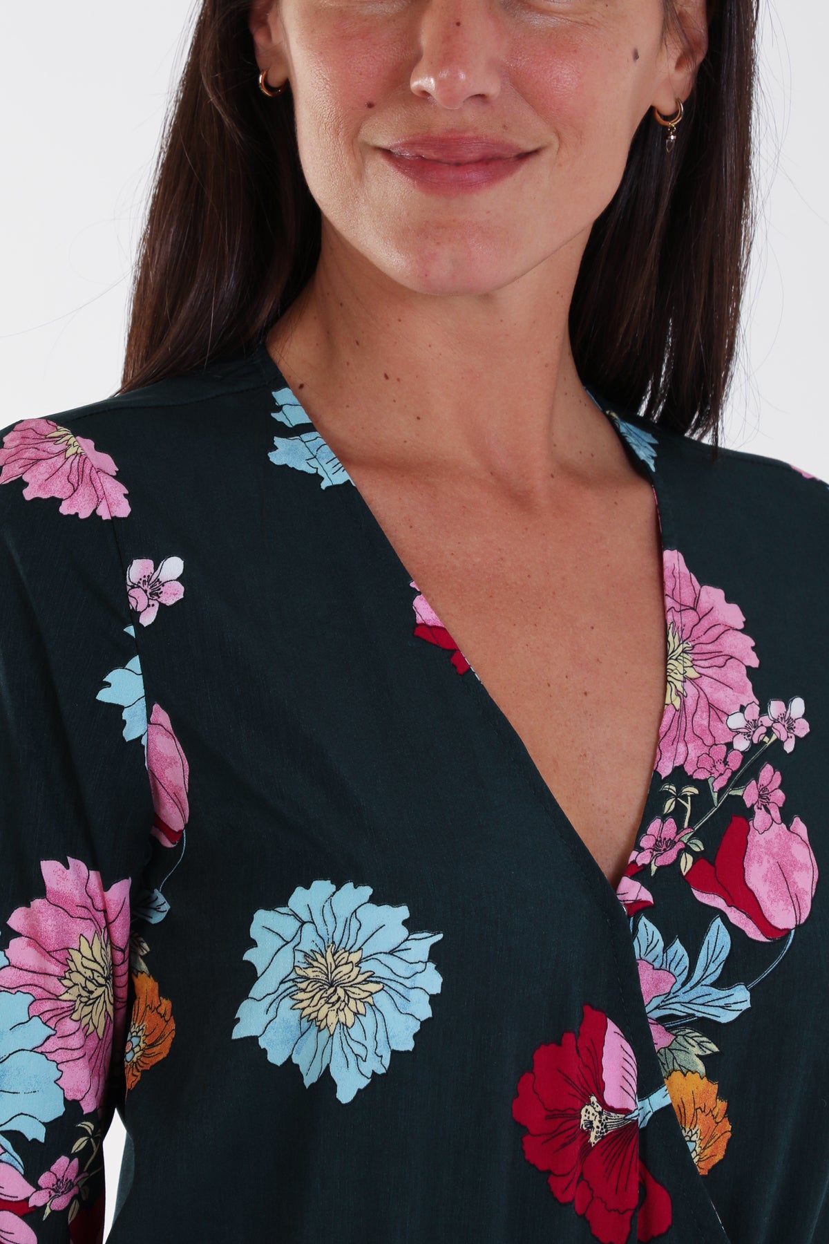 Wrap Front Floral Bodysuit