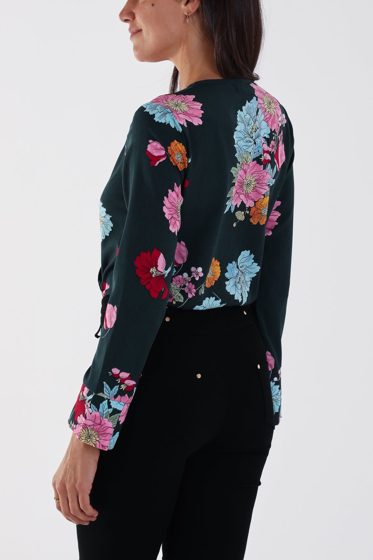 Wrap Front Floral Bodysuit