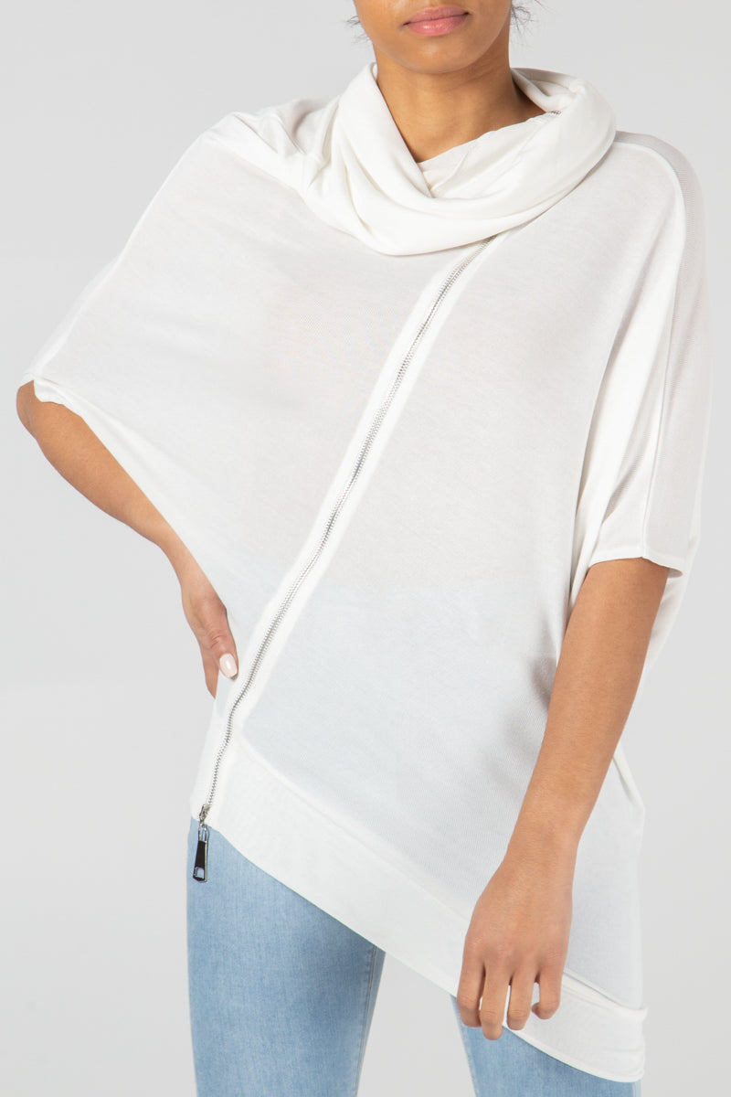 Asymmetric Zip Top