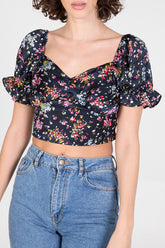 Puff Sleeve Bustier Top