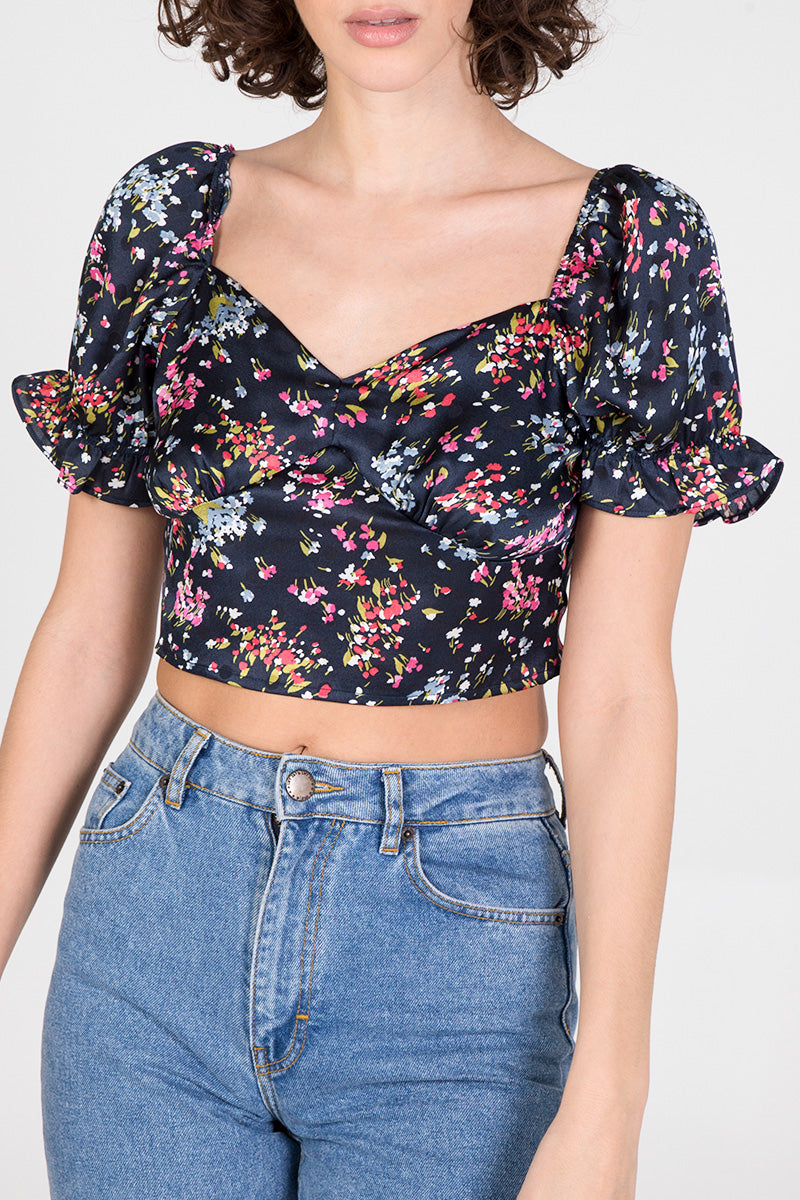 Puff Sleeve Bustier Top
