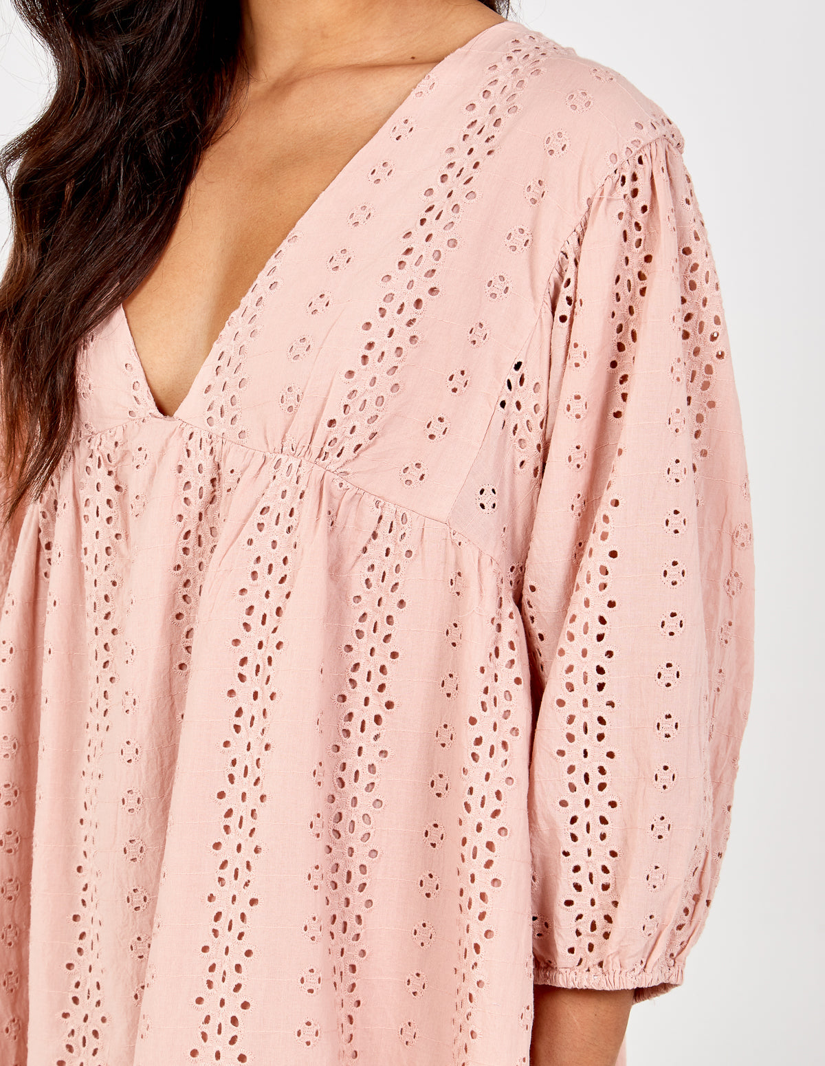 Pink Plunge Babydoll Mini Dress