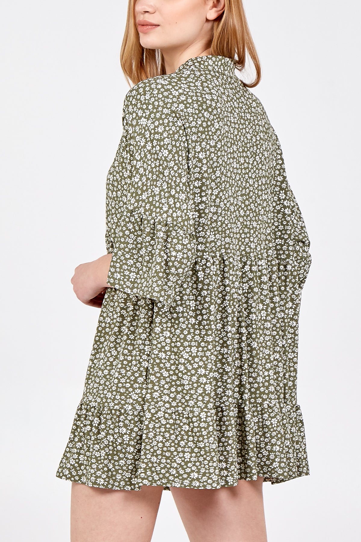 Ditsy Floral V-Front Smock Dress