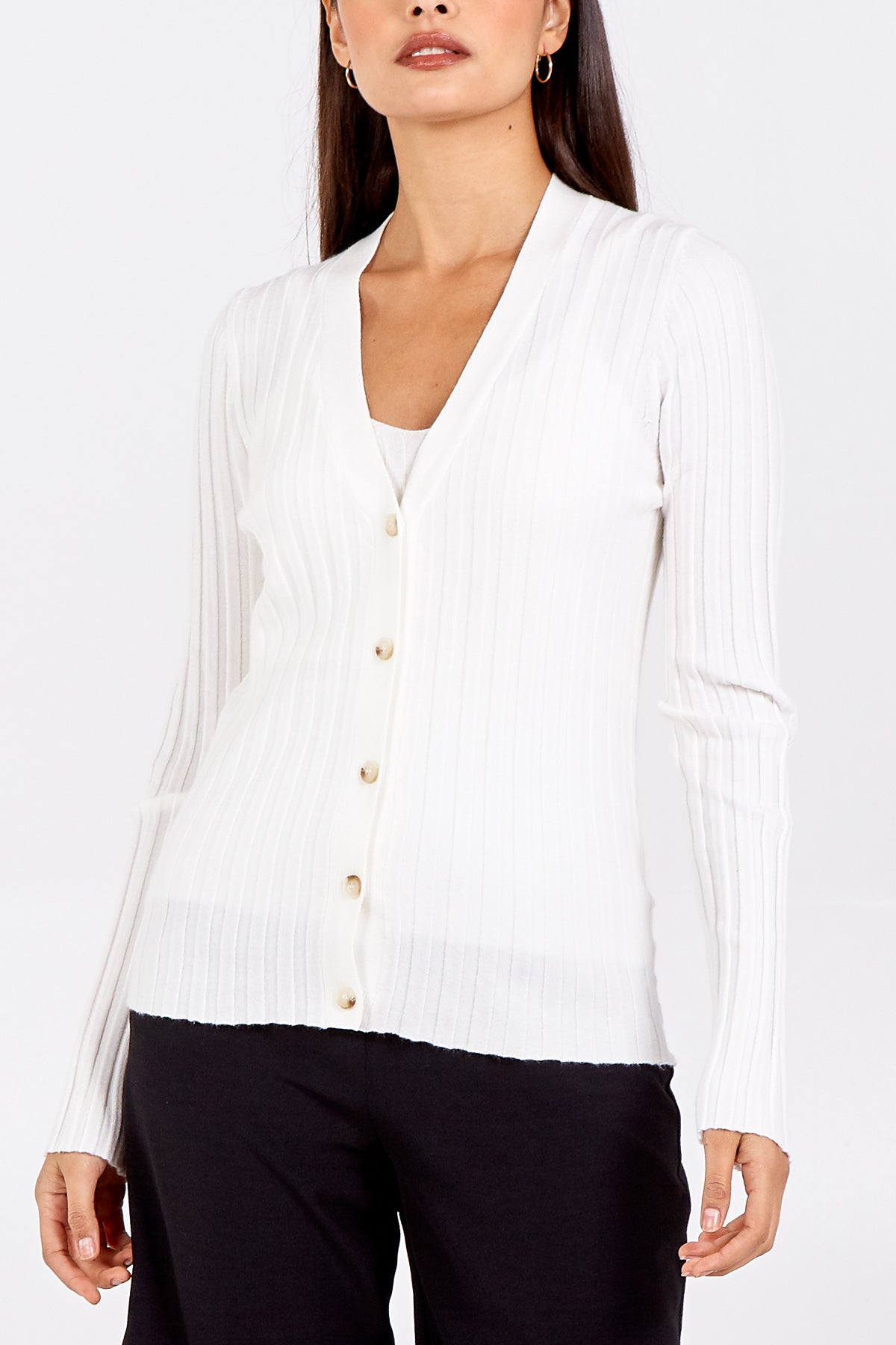 Ribbed Cardigan Sleeveless Top Twin Set1