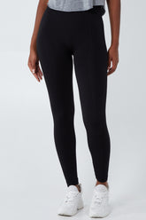 Black Stitch Front Waisted Legging