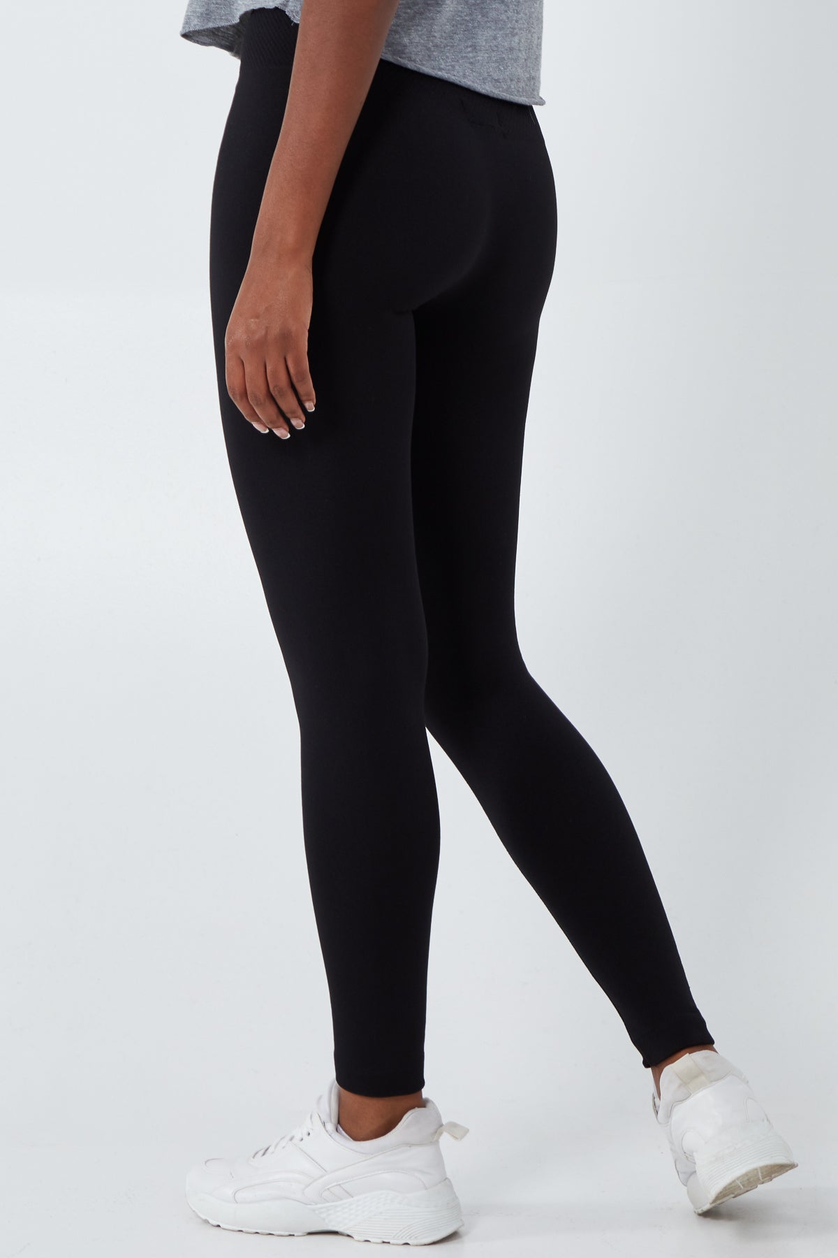 Black Stitch Front Waisted Legging