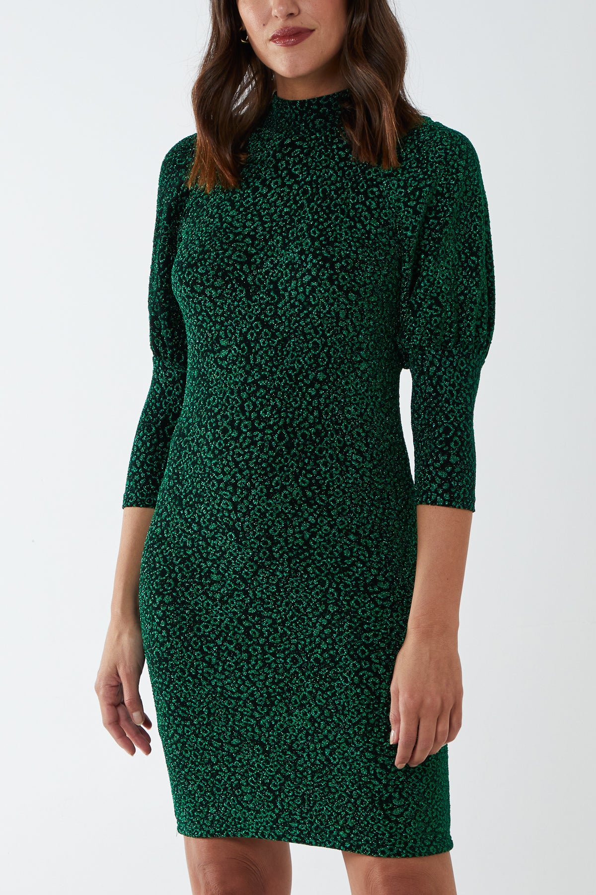 Puff Sleeve Animal Mini Dress