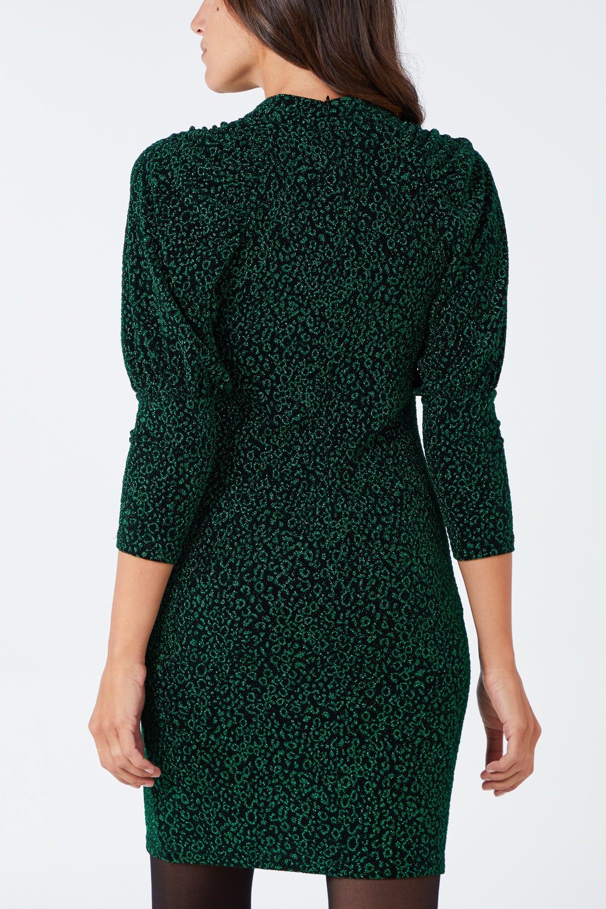 Puff Sleeve Animal Mini Dress