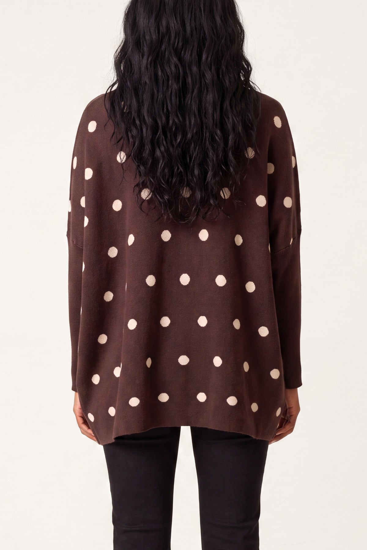 Polka Dot Batwing Knit Jumper