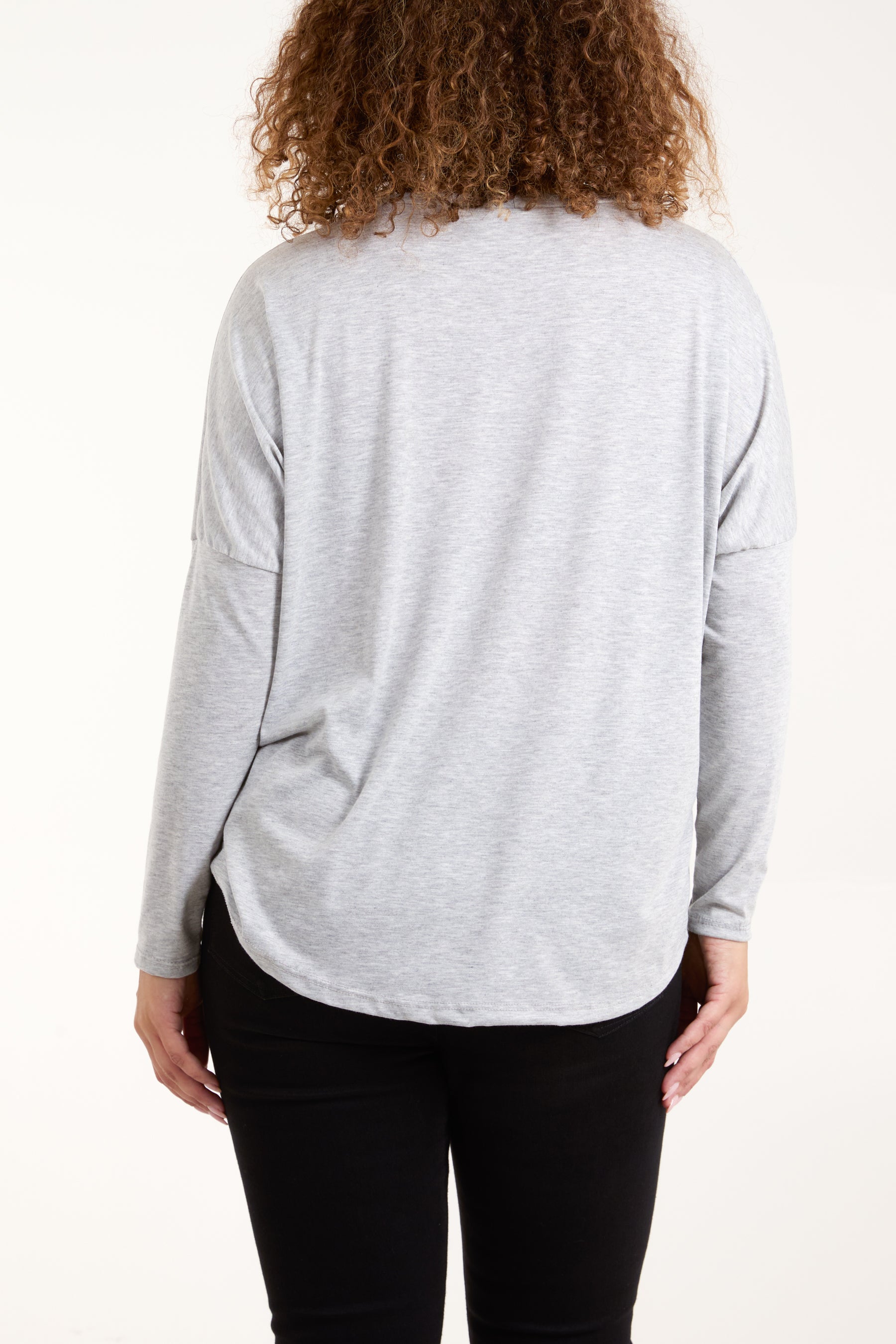 Basic Long Sleeve High Low Top