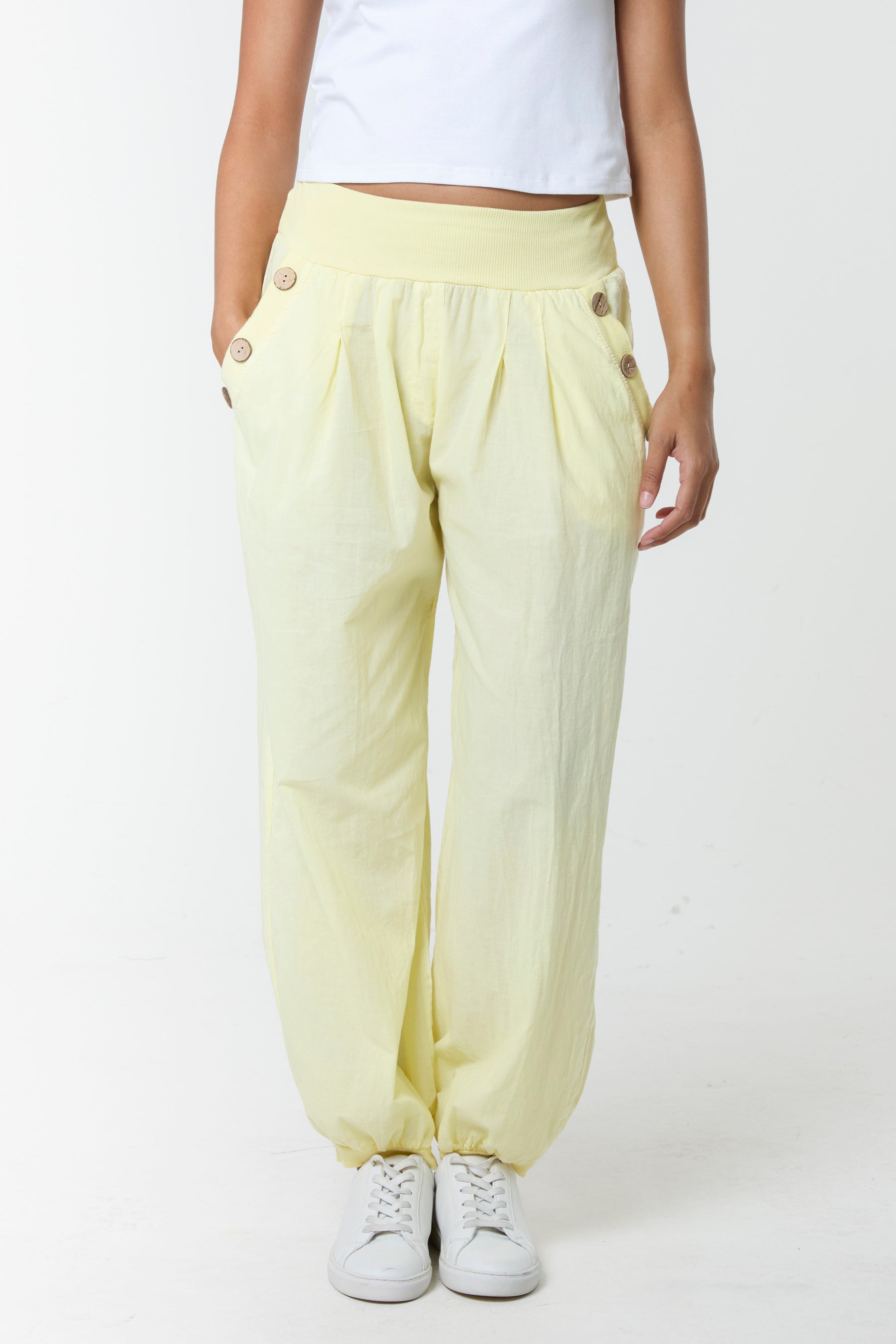 Button Pocket Detail Harem Pants