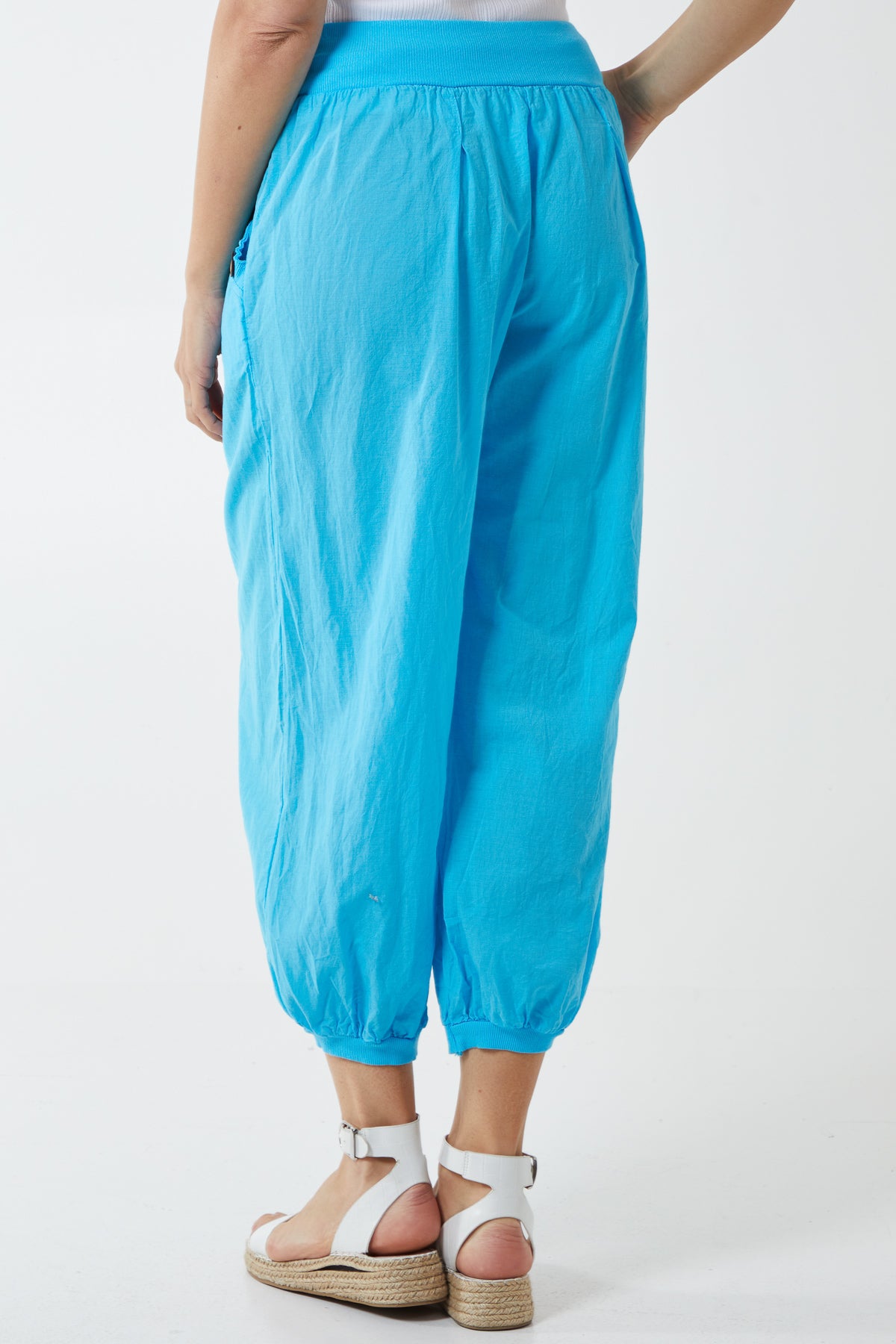 Button Pocket Detail Harem Pants