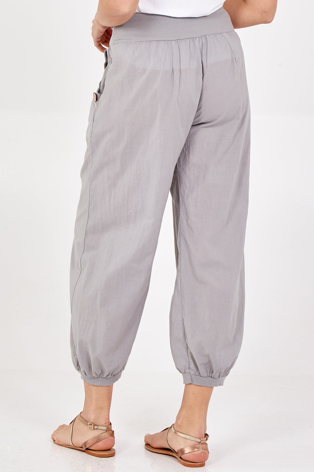 Button Pocket Detail Harem Pants