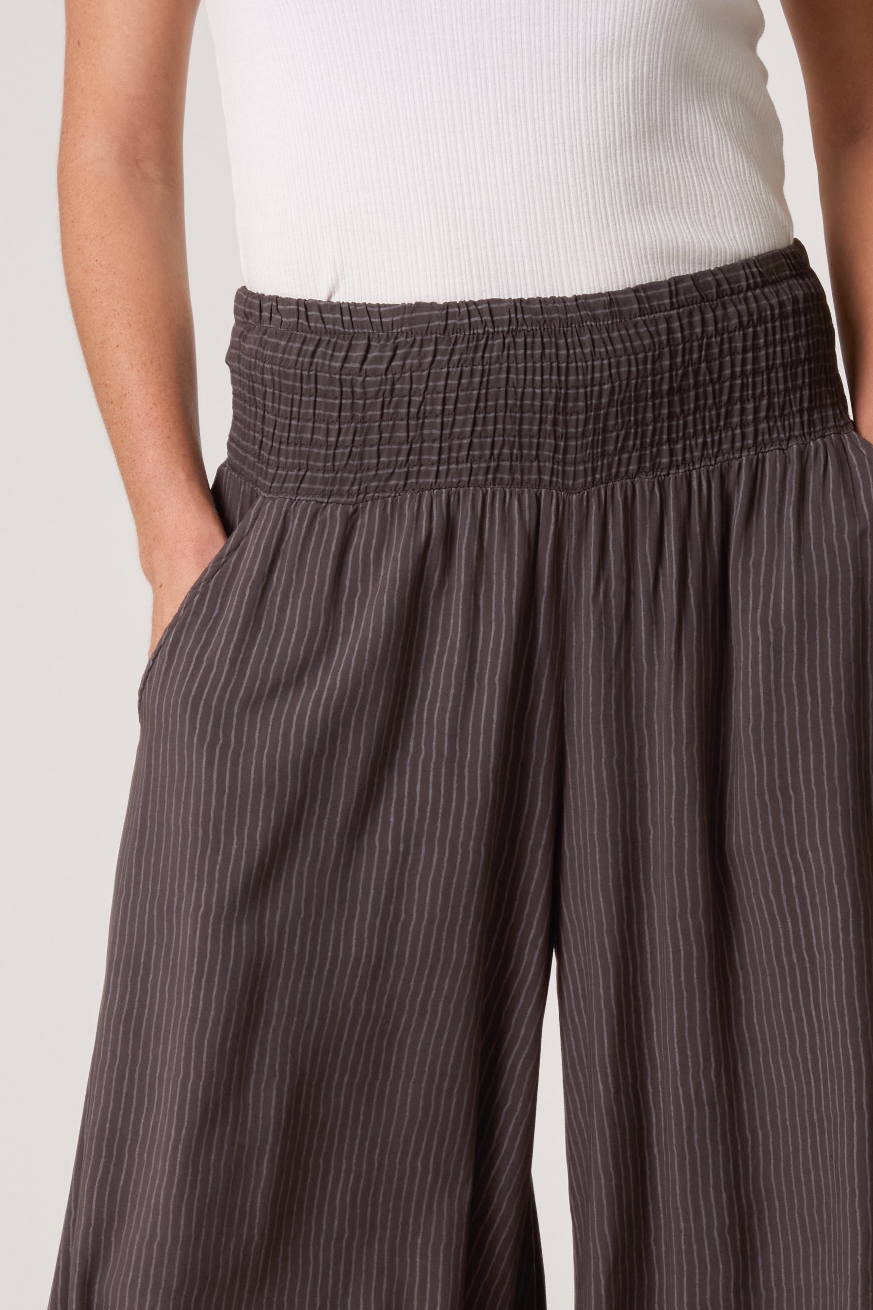 Pinstripe Wide Leg Trousers