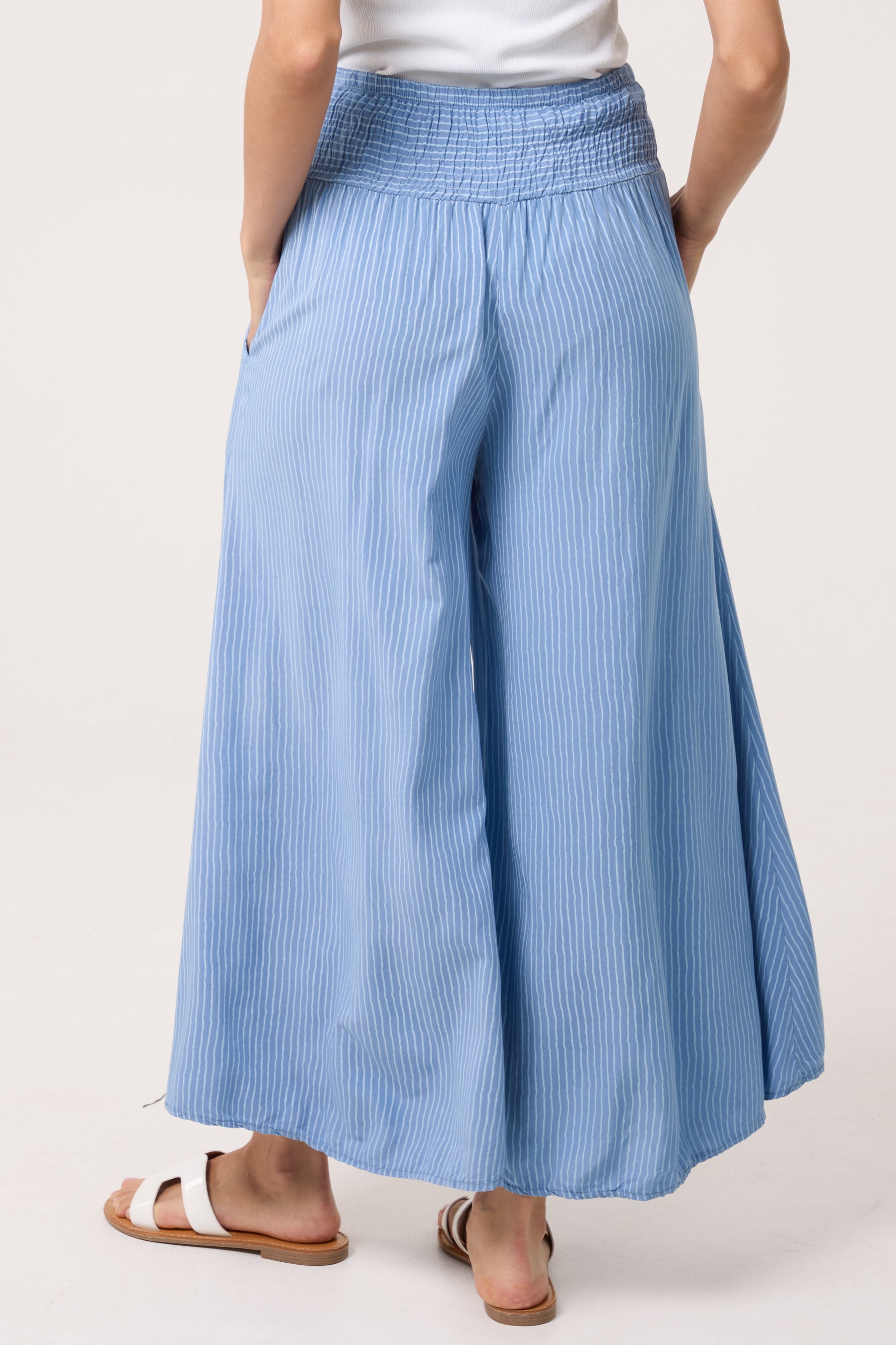 Pinstripe Wide Leg Trousers