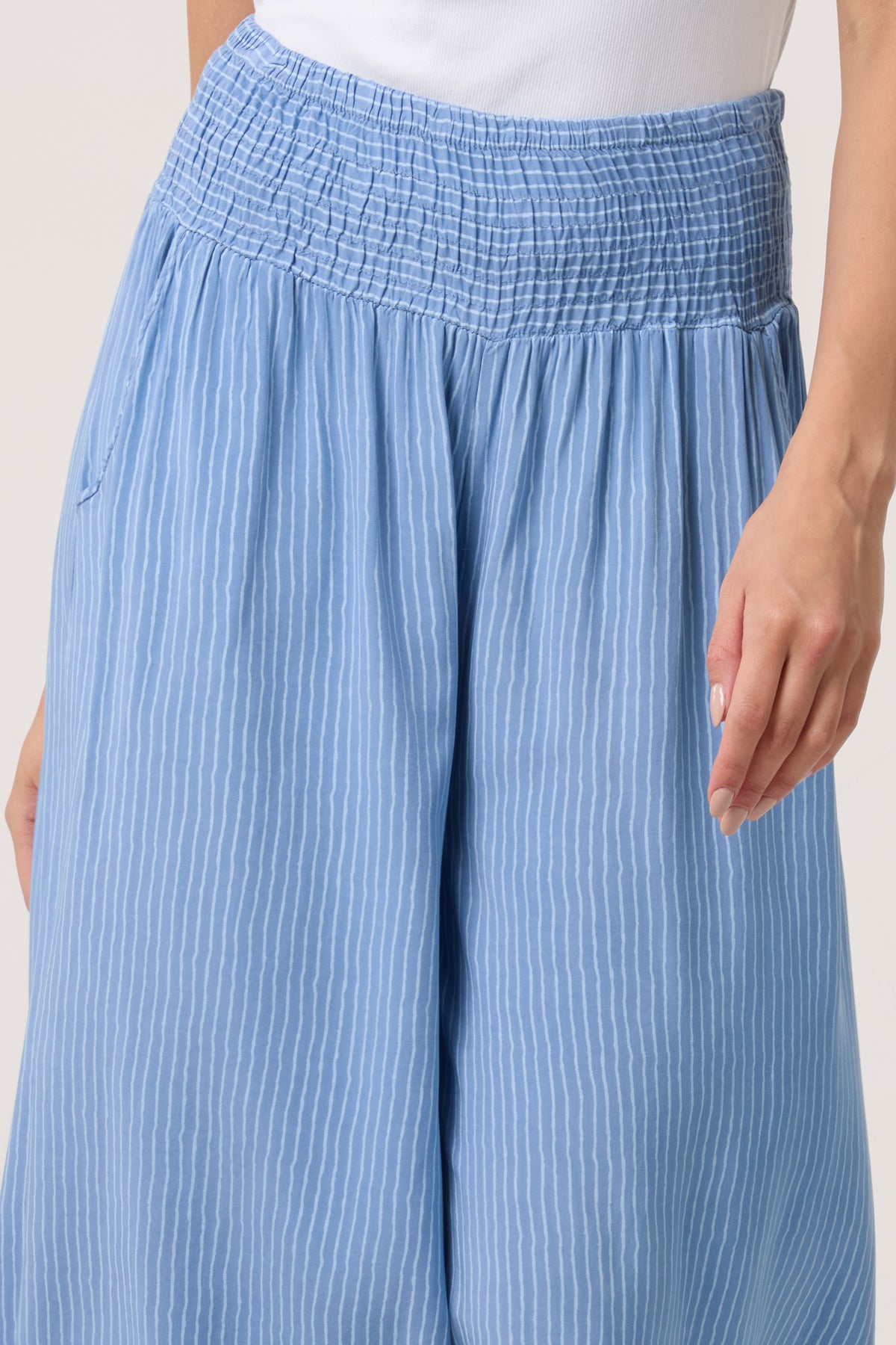 Pinstripe Wide Leg Trousers