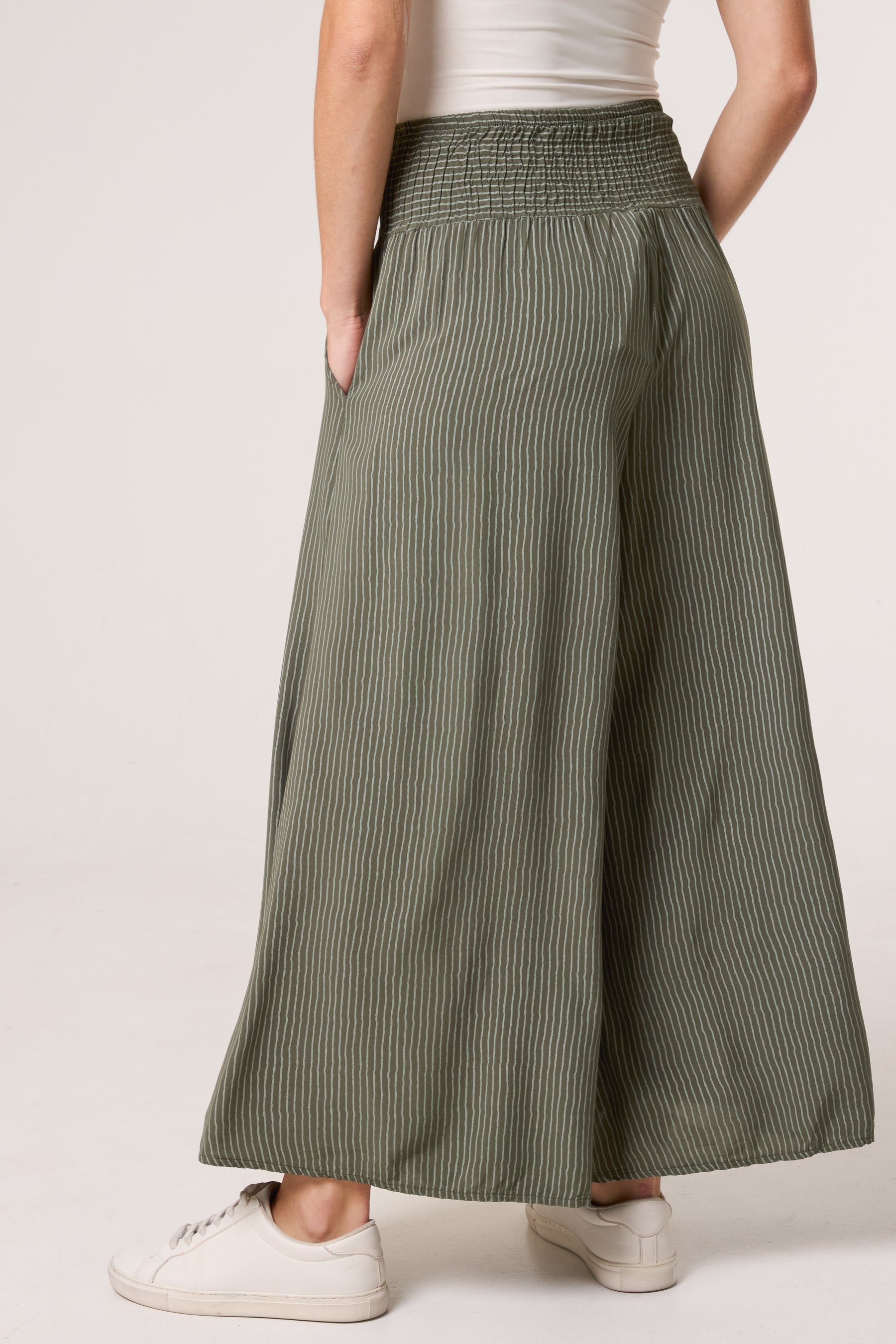 Pinstripe Wide Leg Trousers