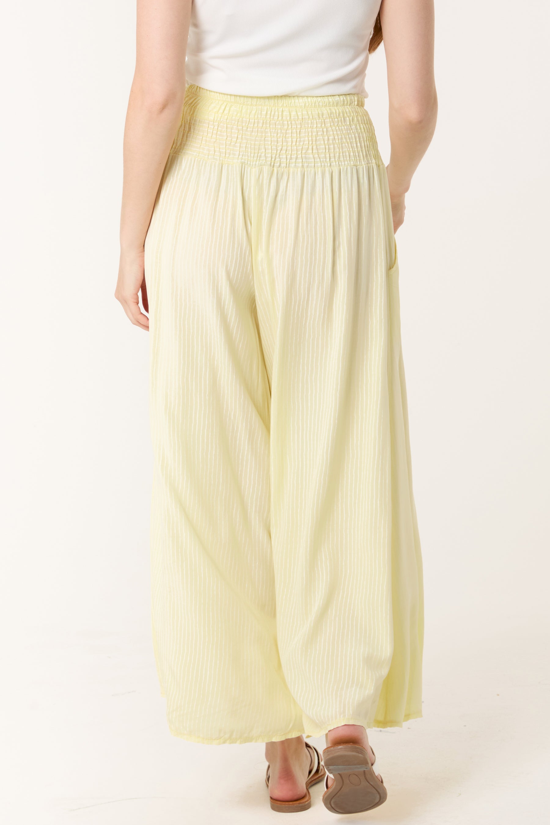 Pinstripe Wide Leg Trousers