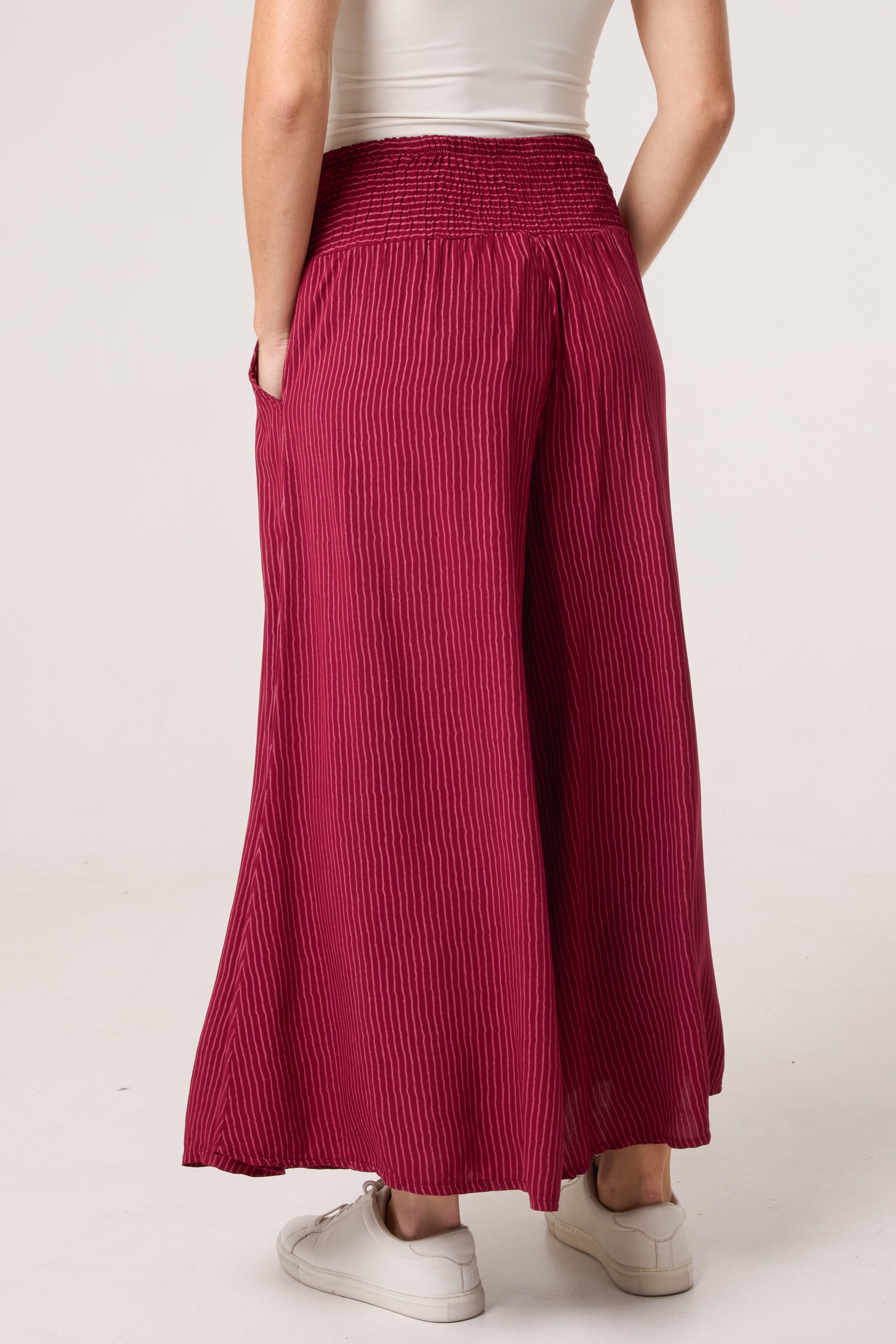Pinstripe Wide Leg Trousers