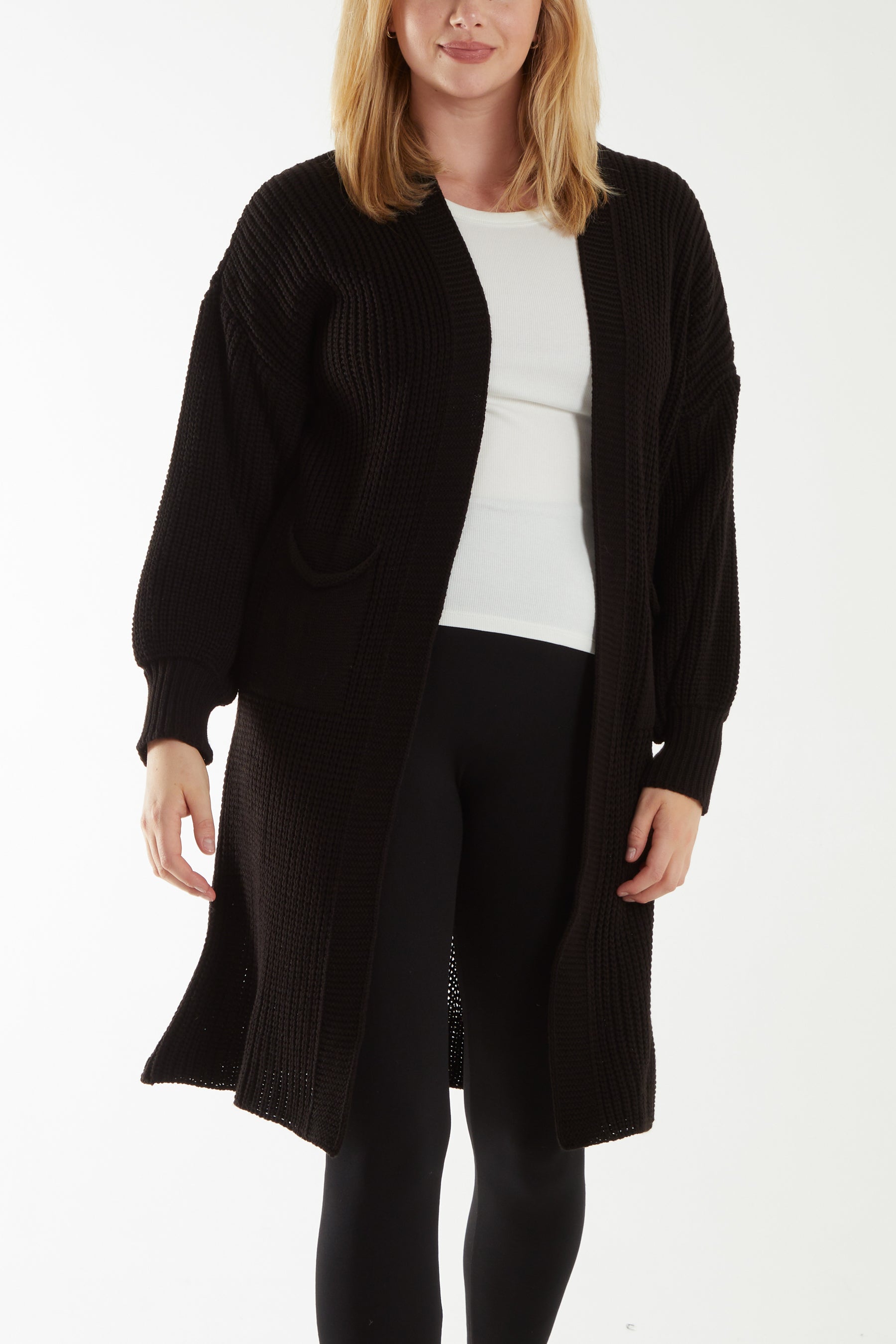 Edge To Edge Knitted Long Cardigan